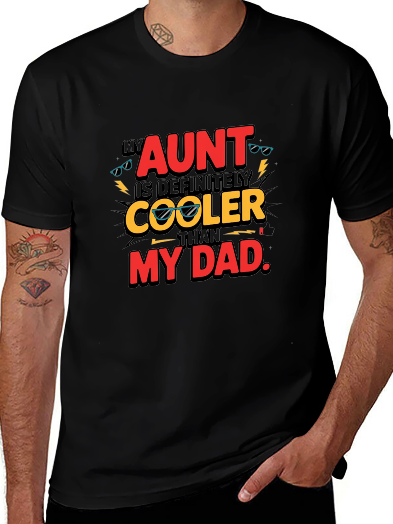 Cool Aunt Black Graphic T-Shirt