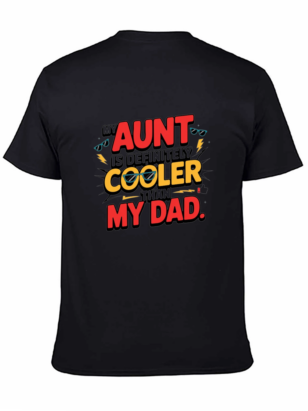 Cool Aunt Black Graphic T-Shirt