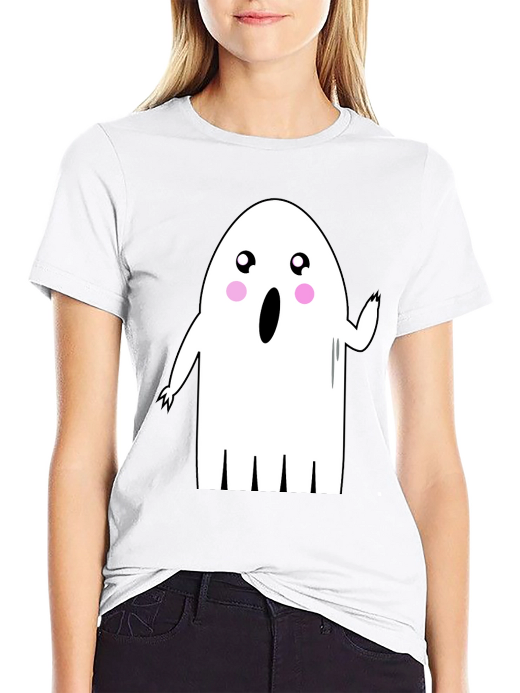 Cute Ghost Graphic Tee - Halloween Shirt