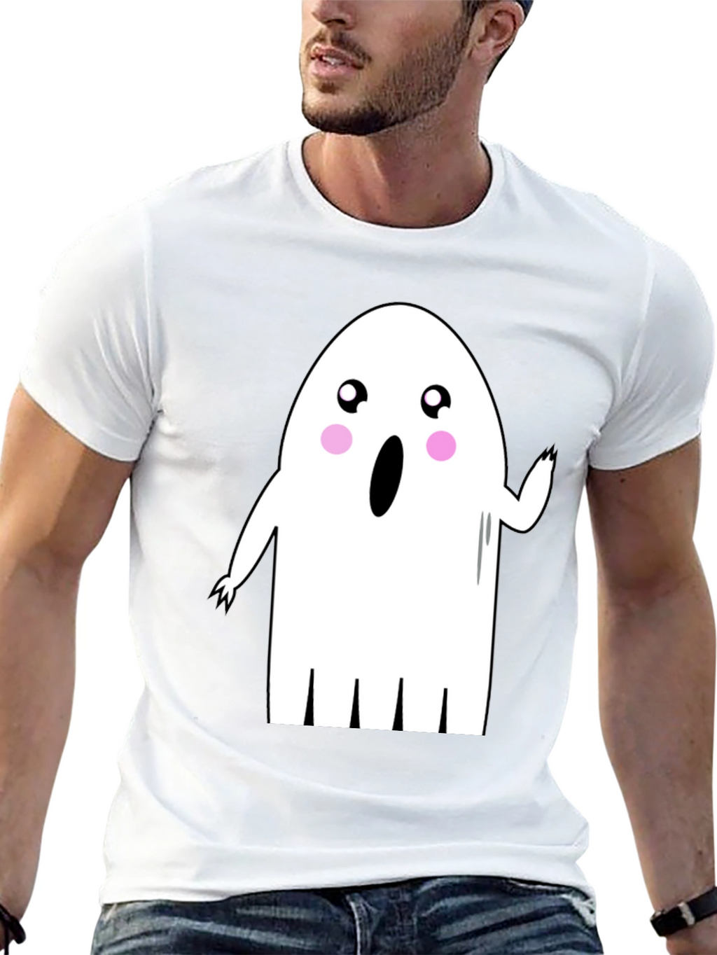 Cute Ghost Graphic Tee - Halloween Shirt