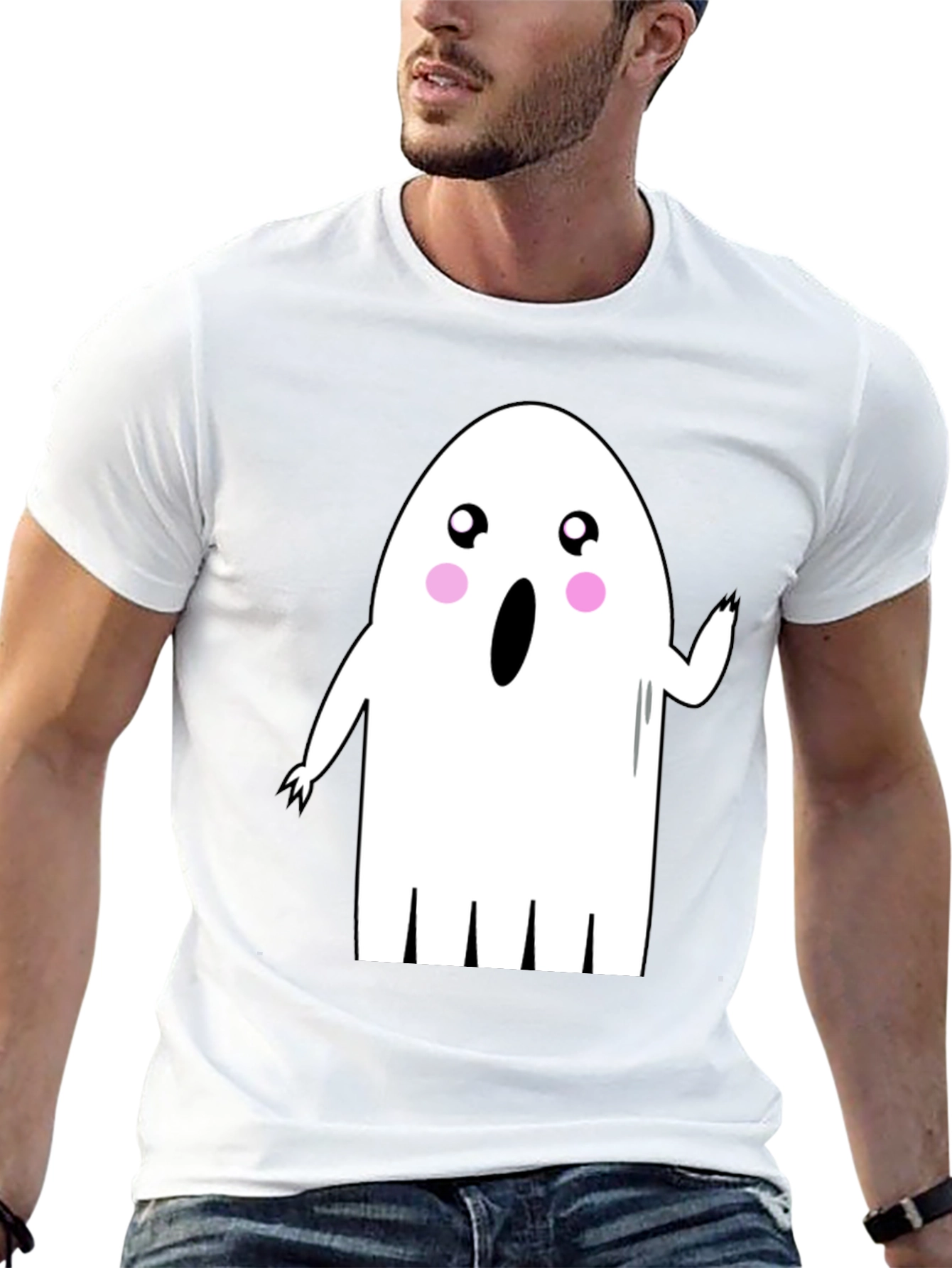 Cute Ghost Graphic Tee - Halloween Shirt