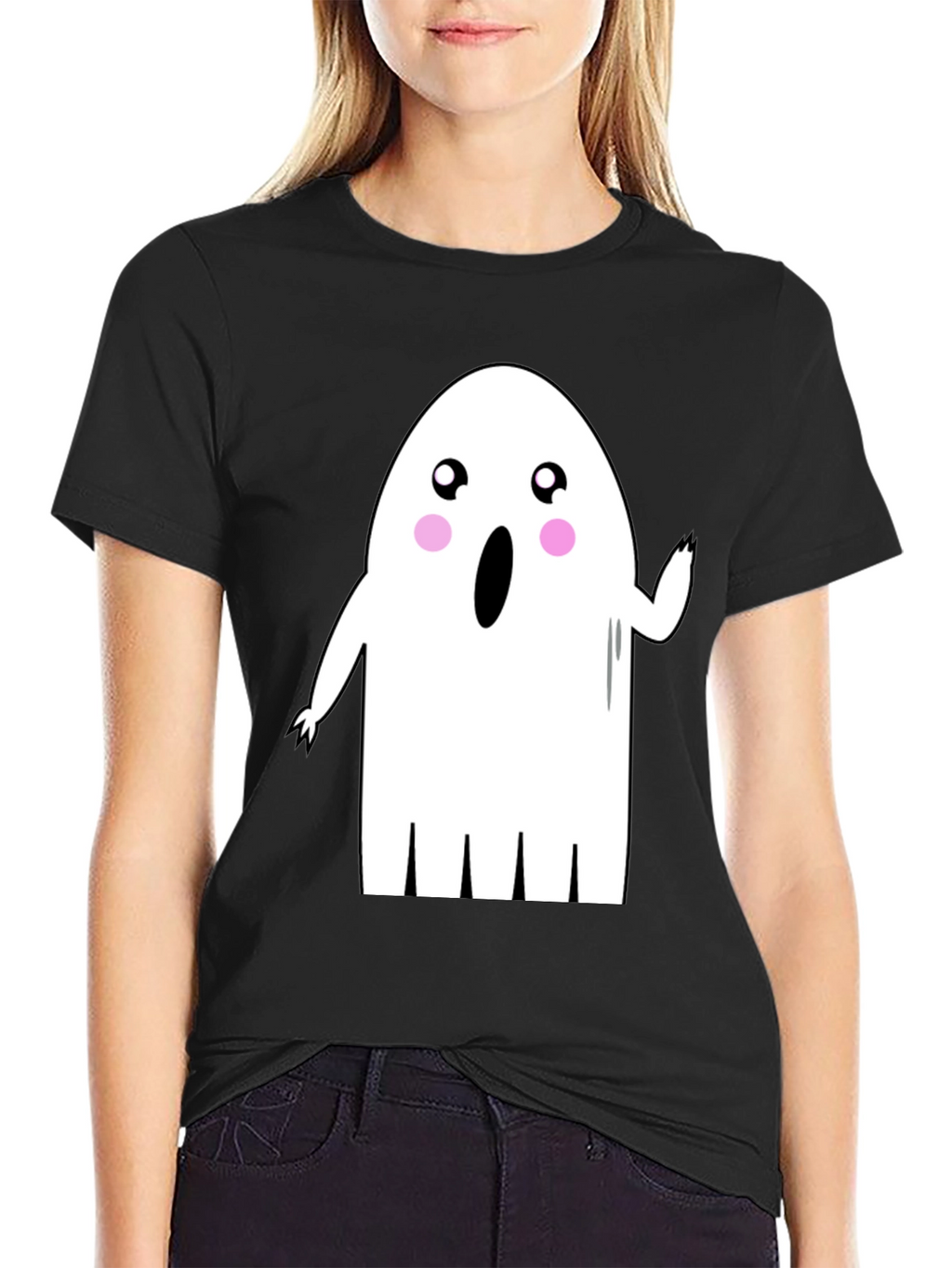Cute Ghost Graphic Tee - Halloween Shirt