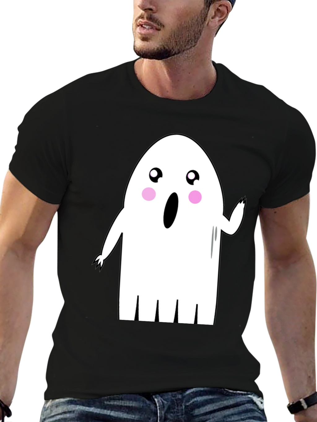 Cute Ghost Graphic Tee - Halloween Shirt