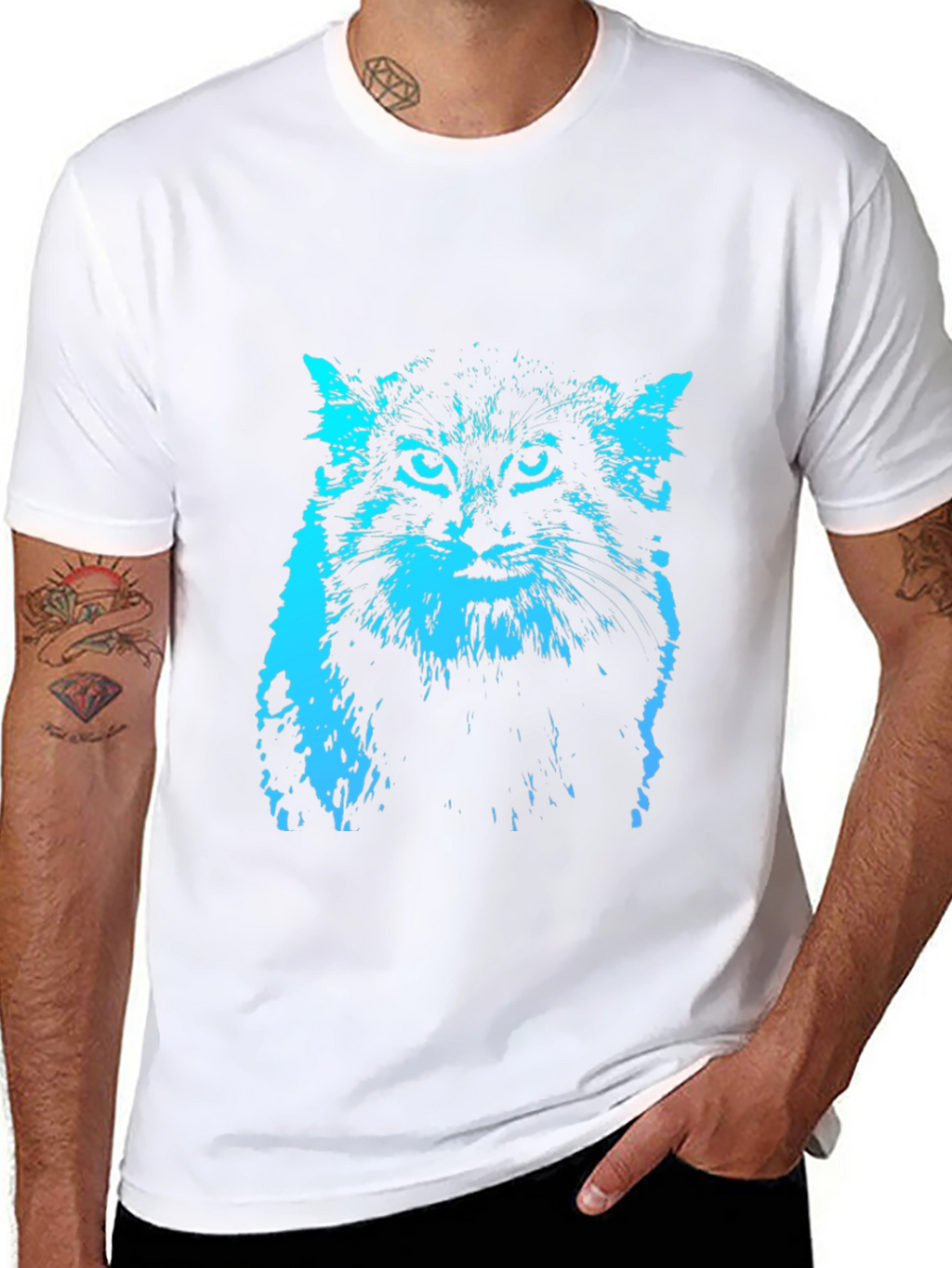 Cool Cat Graphic Tee - Black T-Shirt