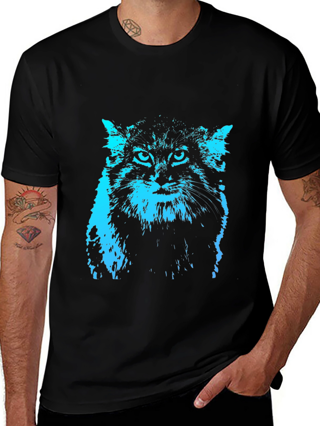 Cool Cat Graphic Tee - Black T-Shirt