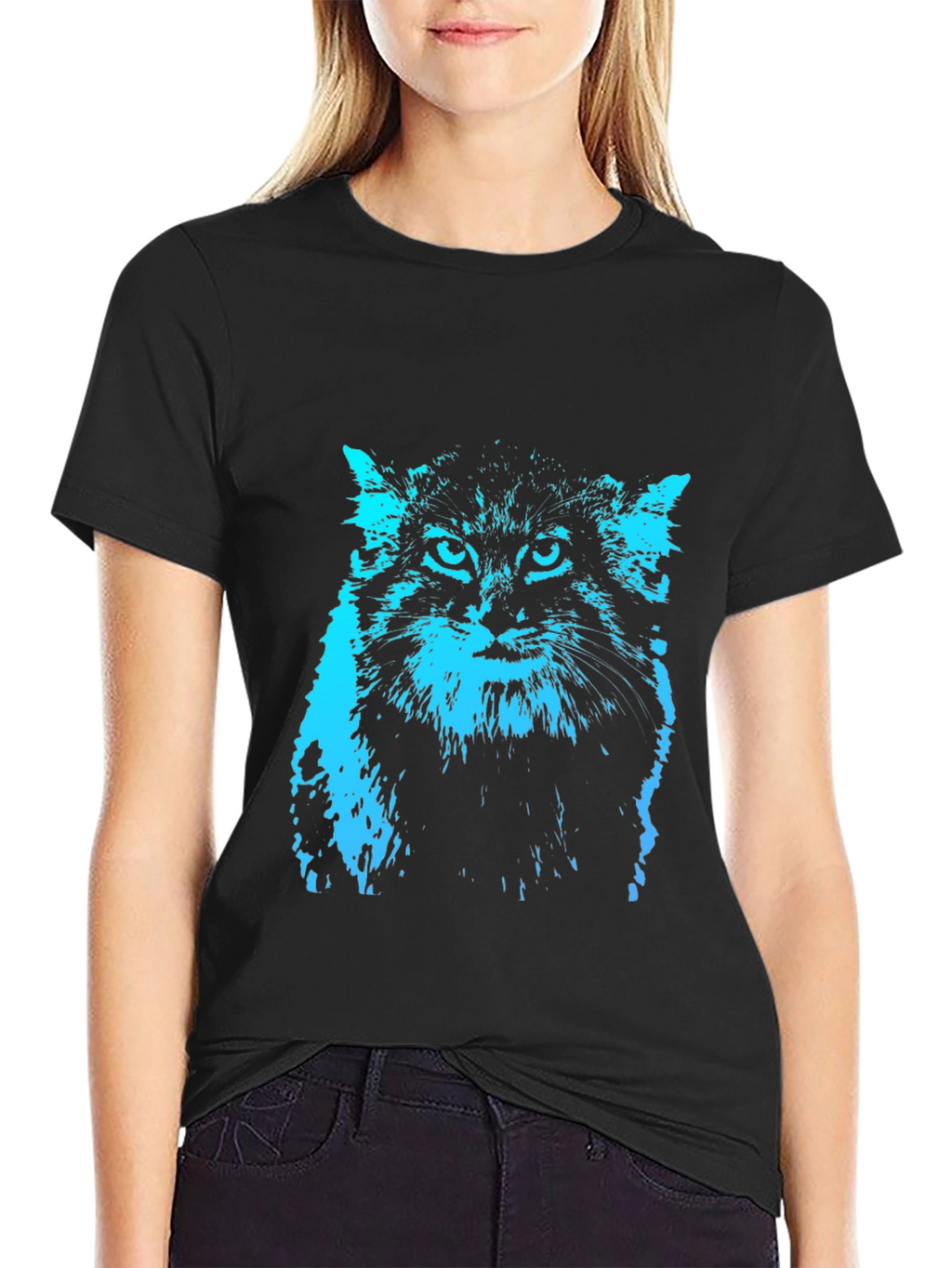Cool Cat Graphic Tee - Black T-Shirt