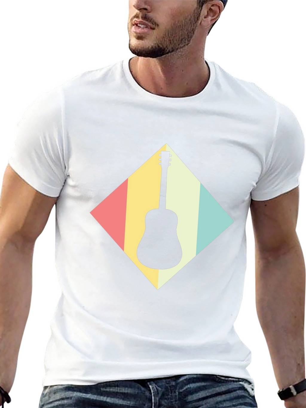 Retro Guitar T-Shirt - Musical Instrument Tee