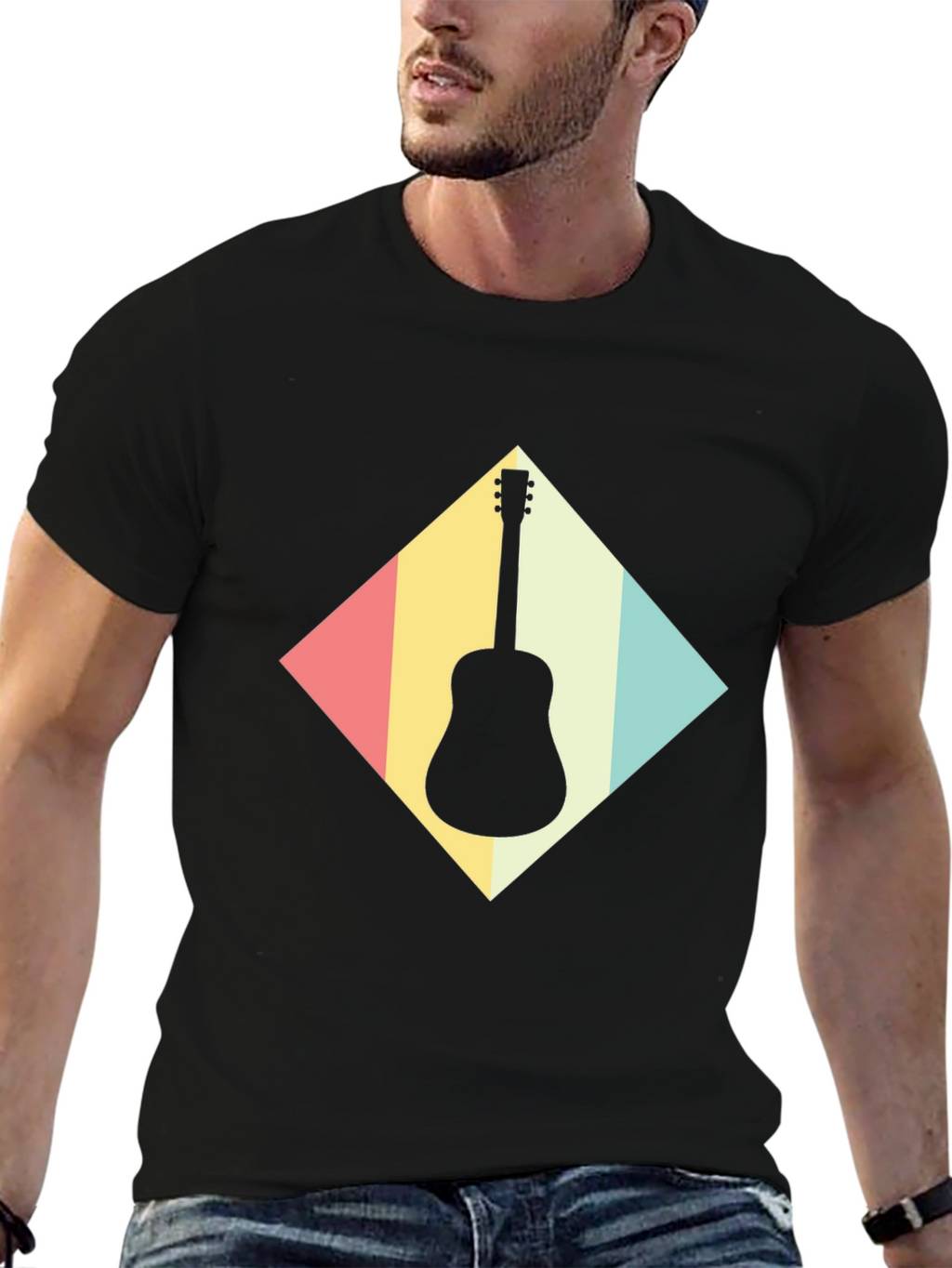 Retro Guitar T-Shirt - Musical Instrument Tee