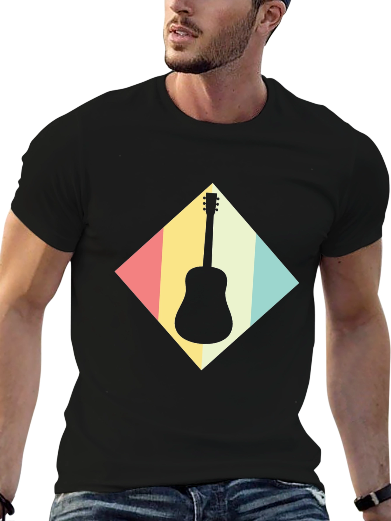 Retro Guitar T-Shirt - Musical Instrument Tee