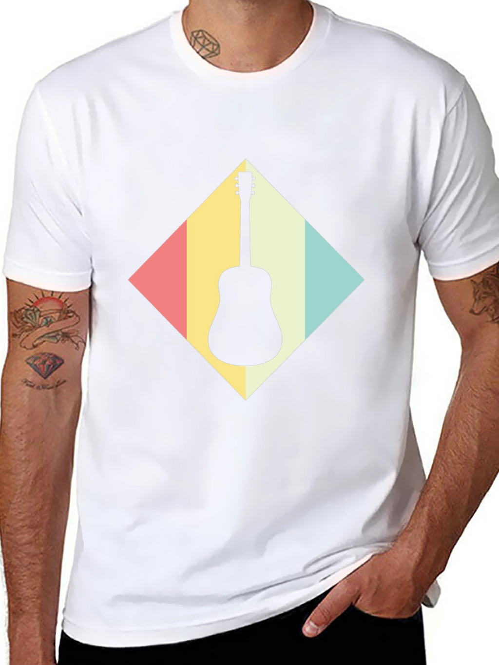 Retro Guitar T-Shirt - Musical Instrument Tee