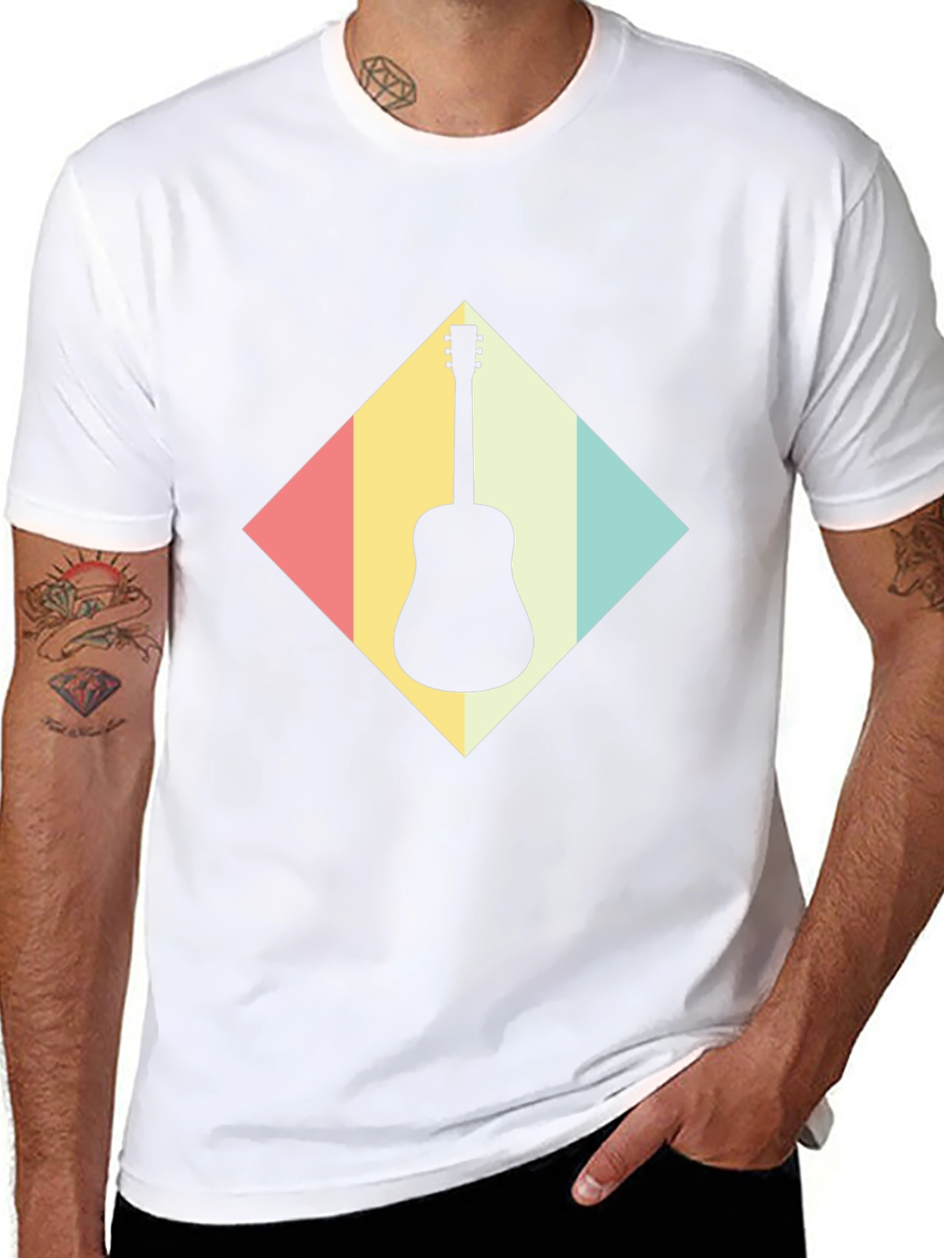 Retro Guitar T-Shirt - Musical Instrument Tee
