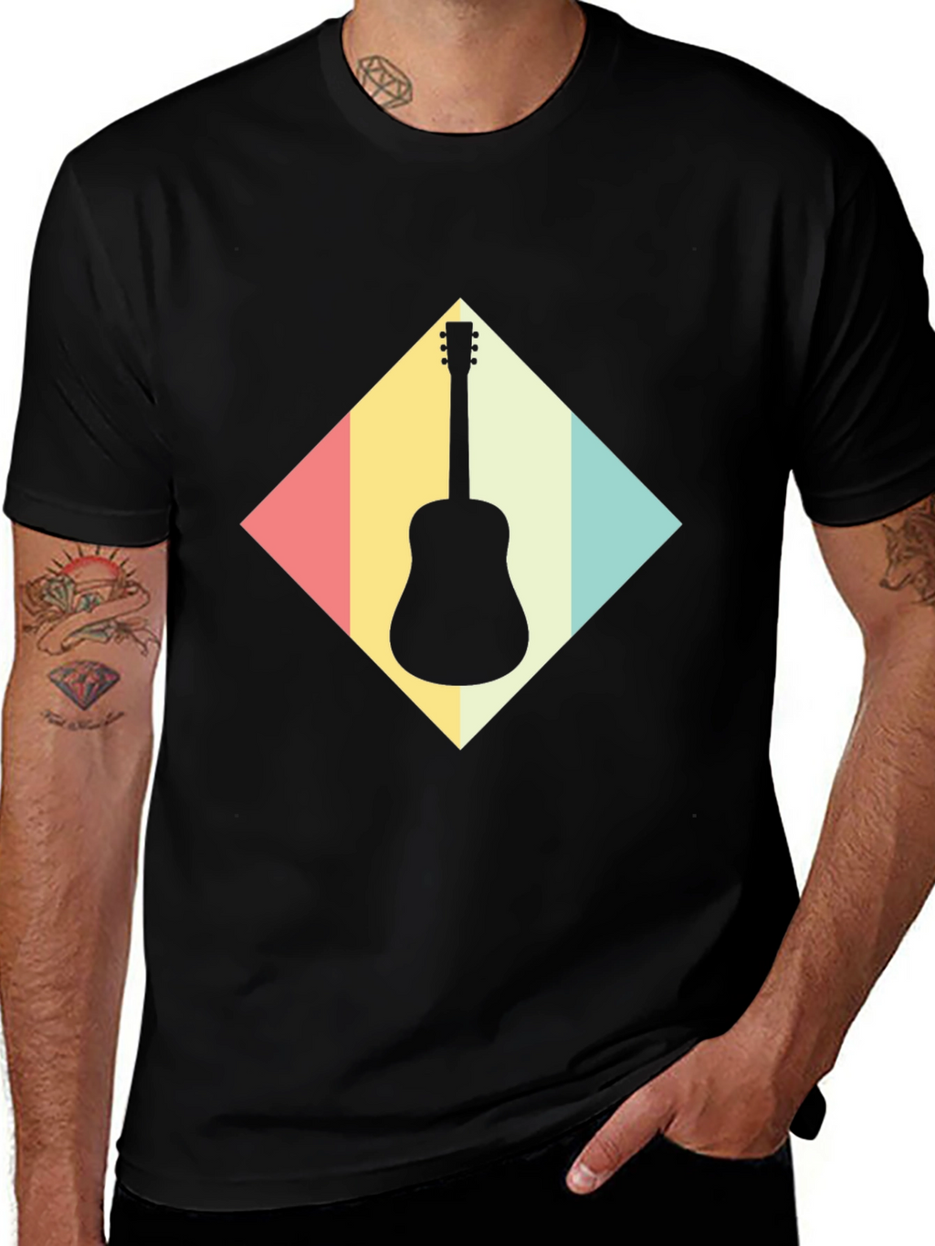 Retro Guitar T-Shirt - Musical Instrument Tee