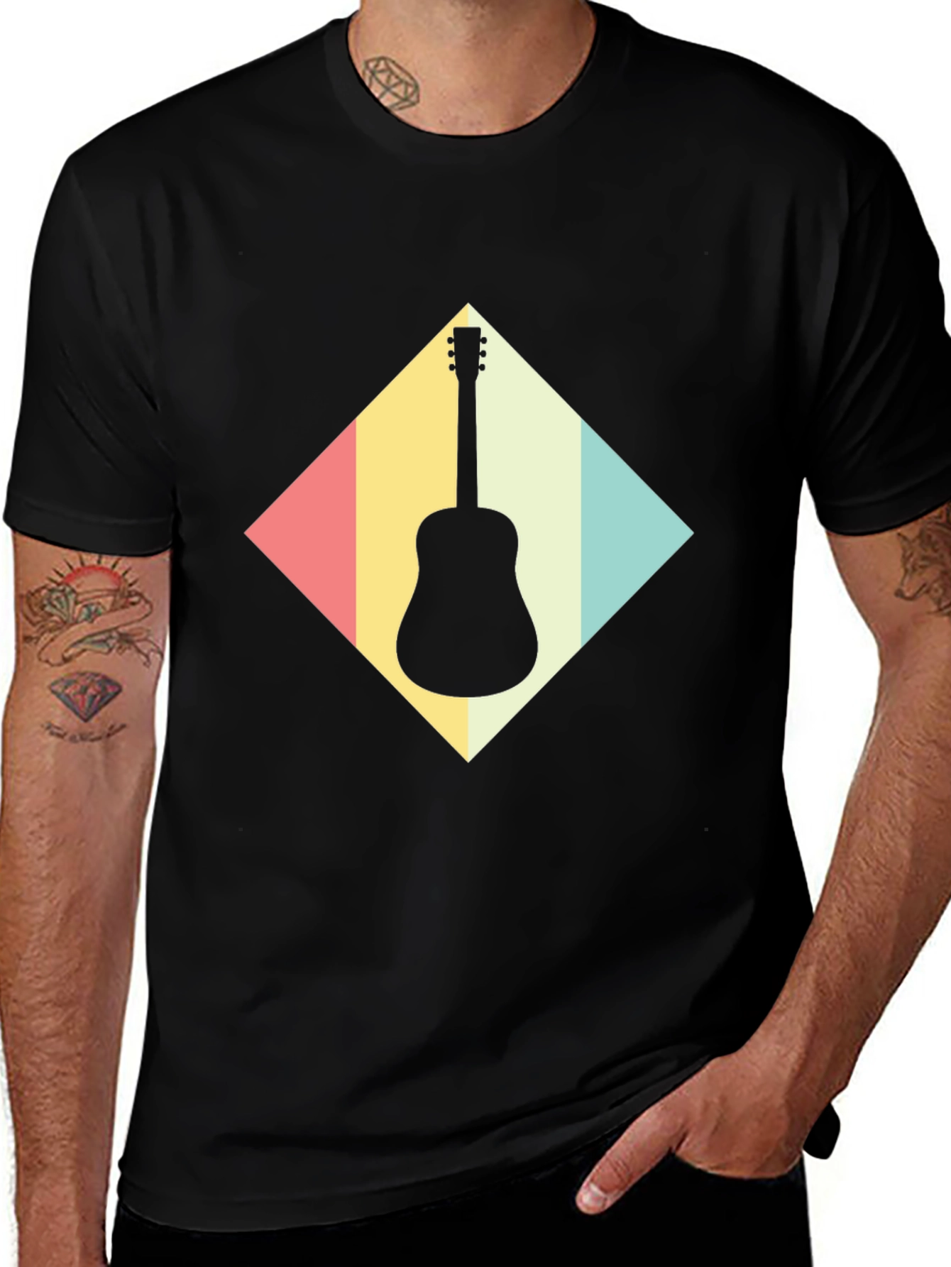 Retro Guitar T-Shirt - Musical Instrument Tee