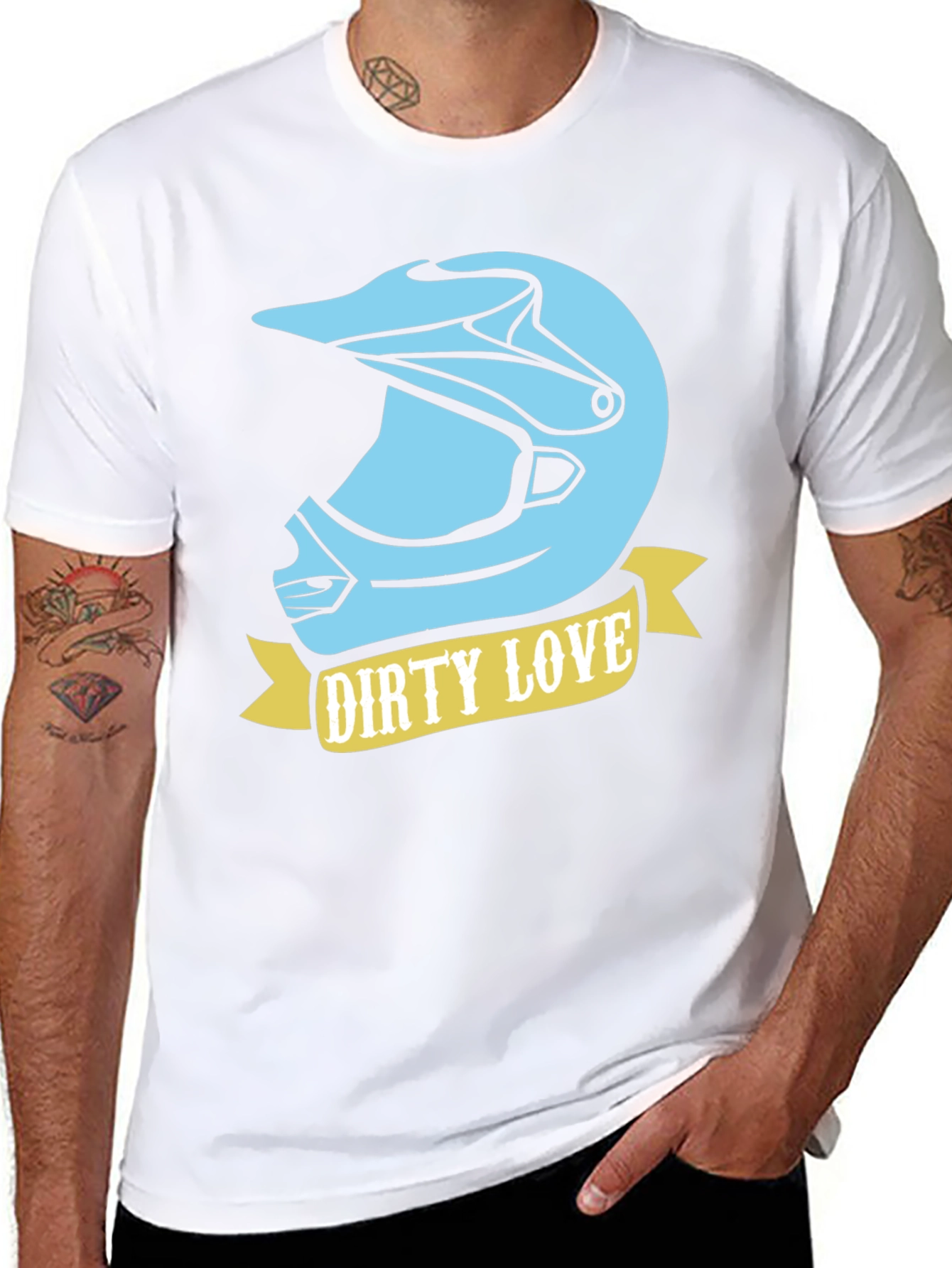 Dirty Love Motocross Helmet Graphic Tee