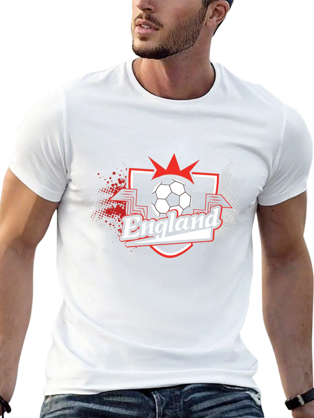 England Soccer Graphic T-Shirt - Black