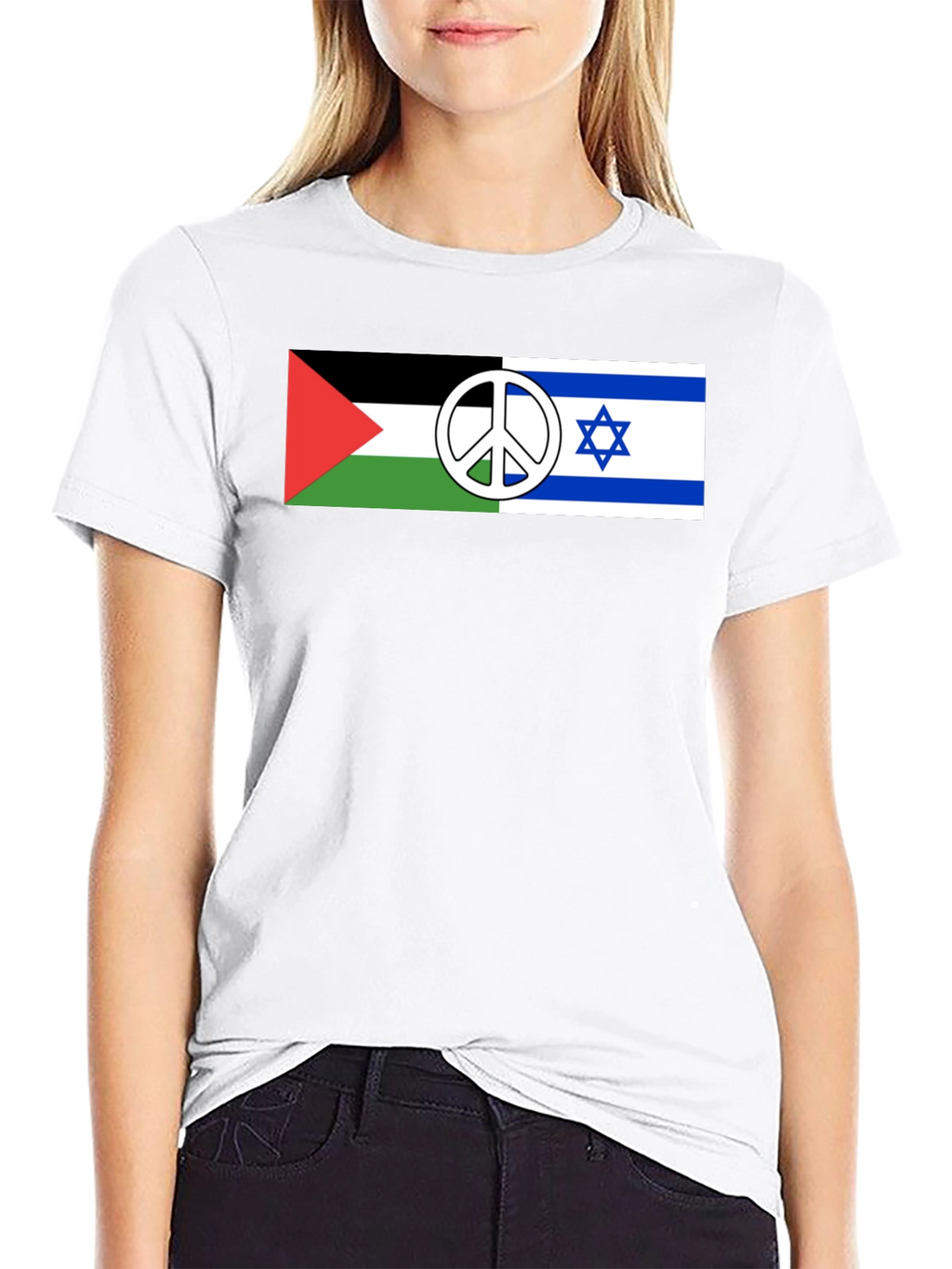 Palestine Israel Peace T-Shirt Black