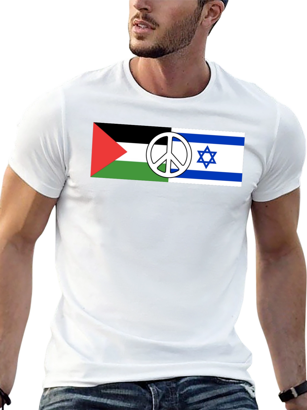 Palestine Israel Peace T-Shirt Black