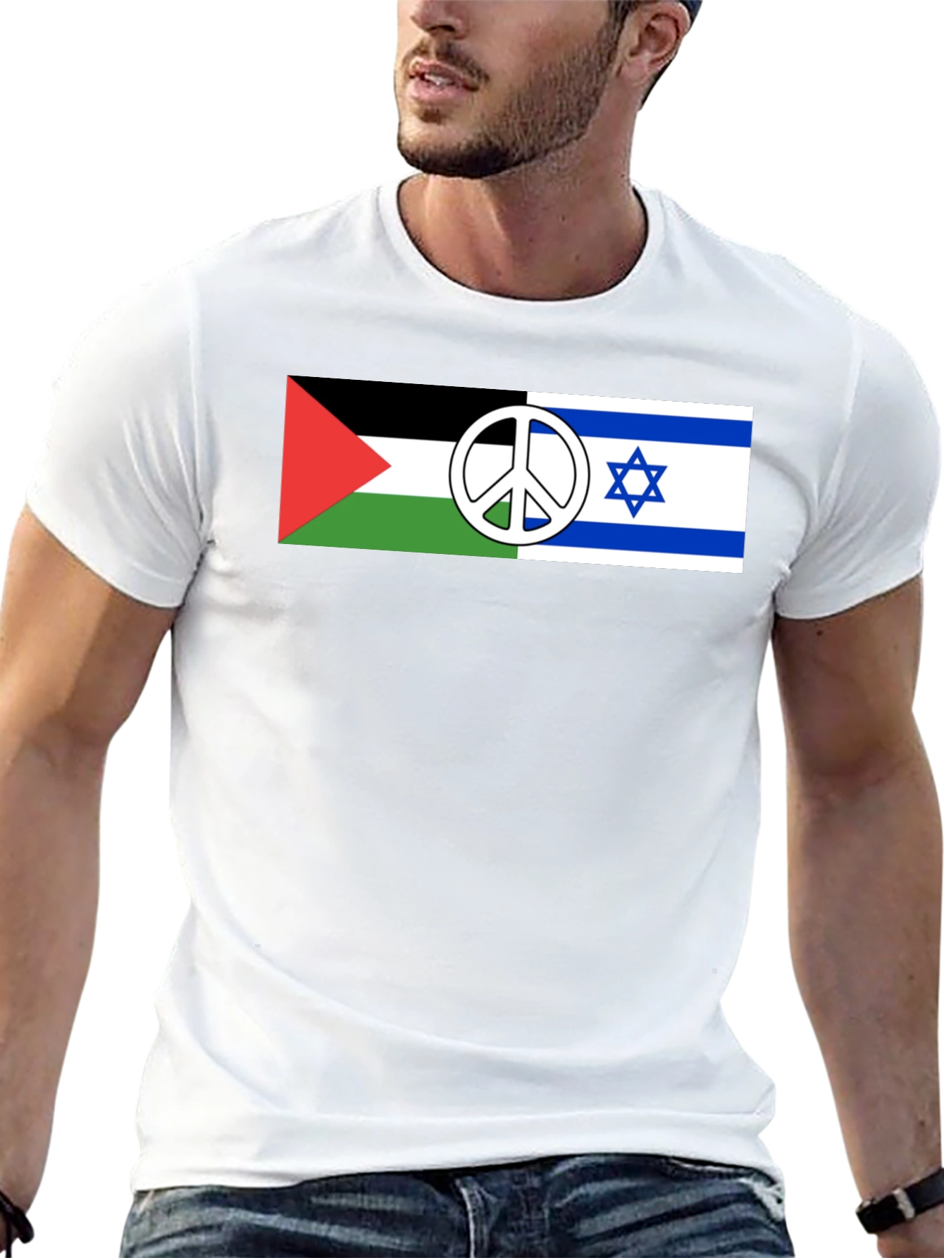 Palestine Israel Peace T-Shirt Black
