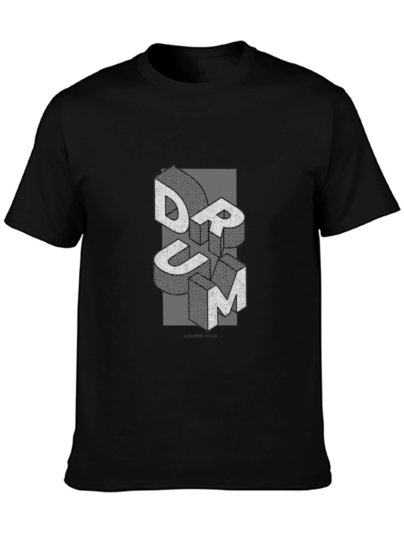 Abstract DRUM Graphic Tee - Mens Black T-Shirt