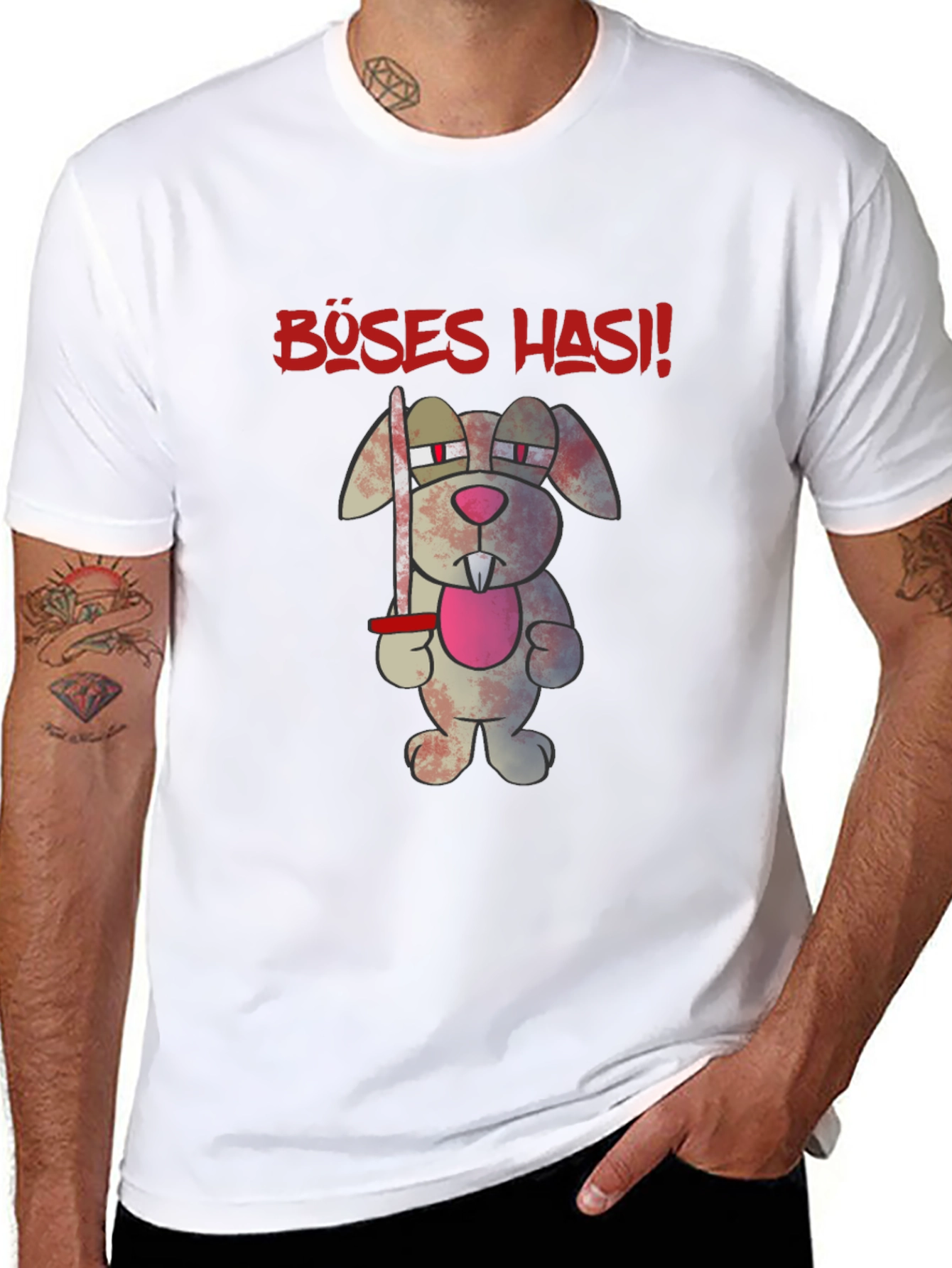 Böses Hasi T-Shirt - Evil Zombie Bunny Tee