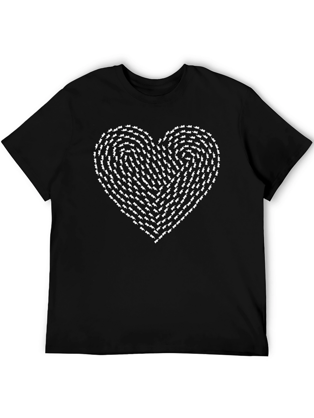Cat Lover Heart T-Shirt - Black