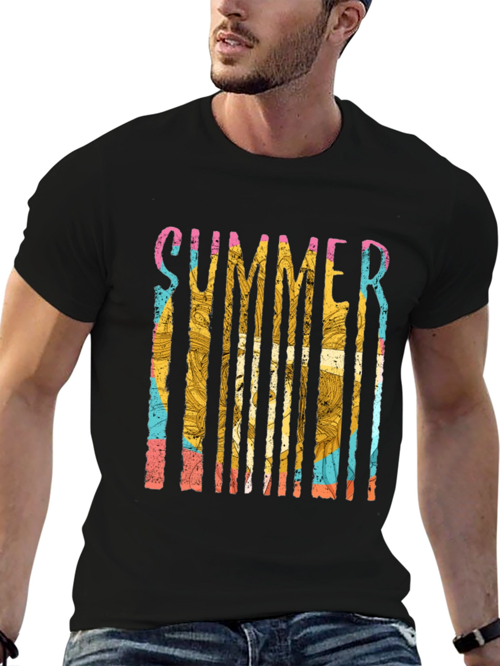 Summer Vibes Graphic Tee - Mens Black T-Shirt