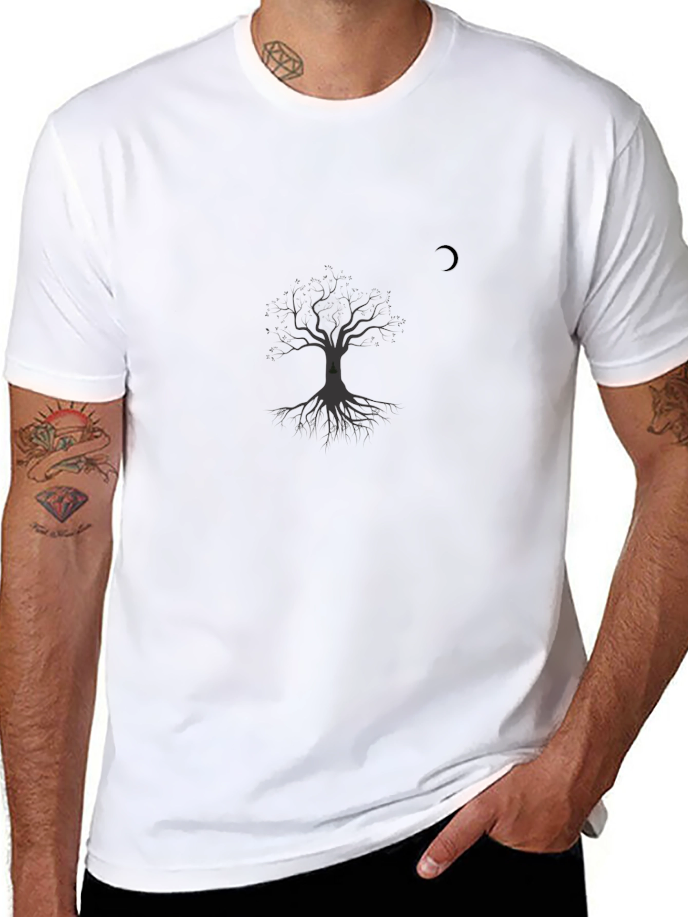 Mens Tree Graphic Black T-Shirt