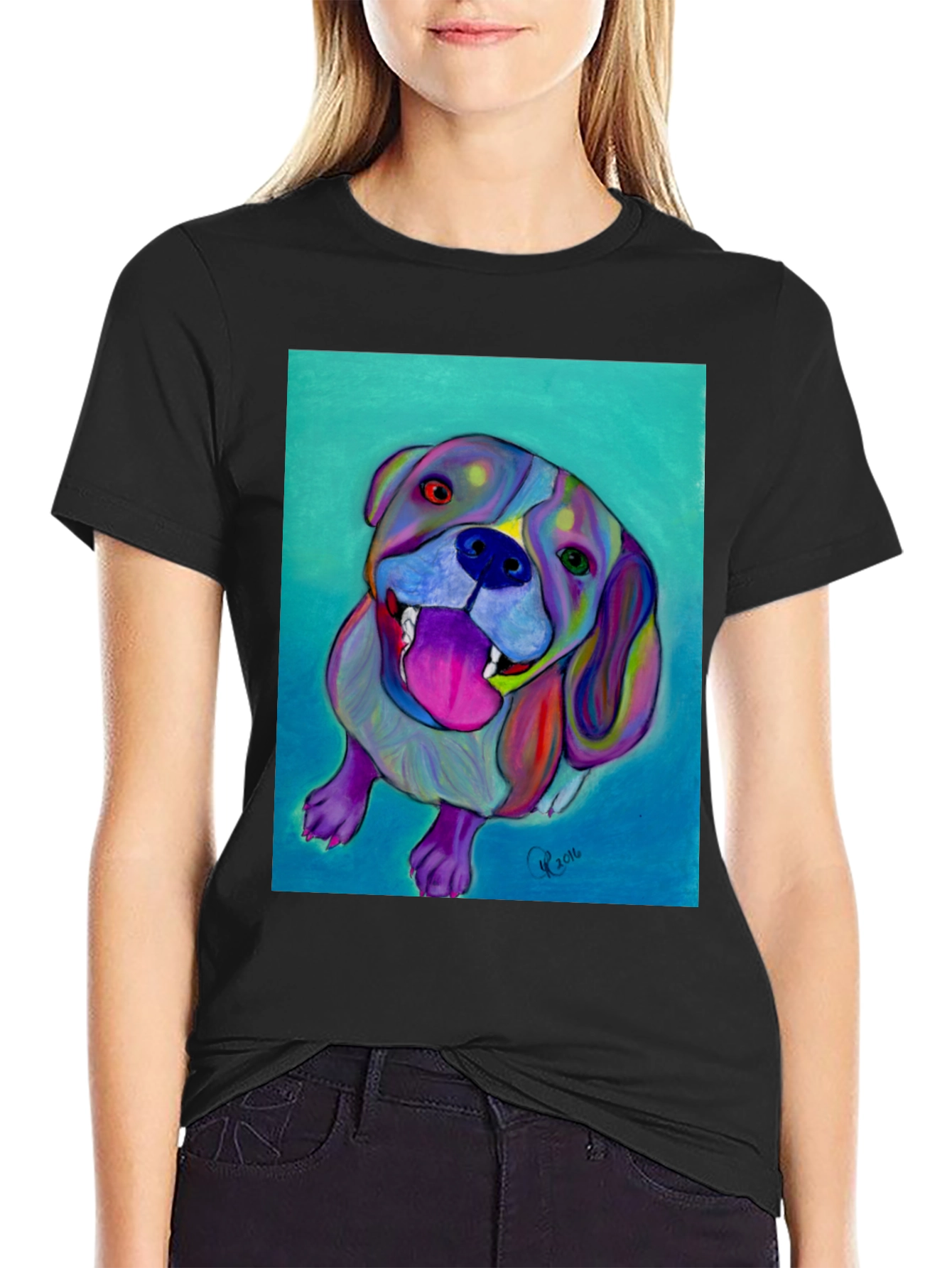 Colorful Dog Art T-Shirt - Unique Pet Lover Tee