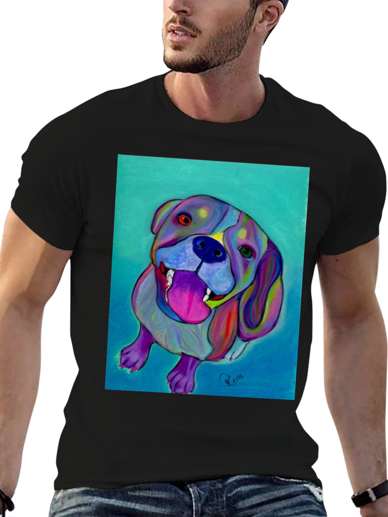 Colorful Dog Art T-Shirt - Unique Pet Lover Tee