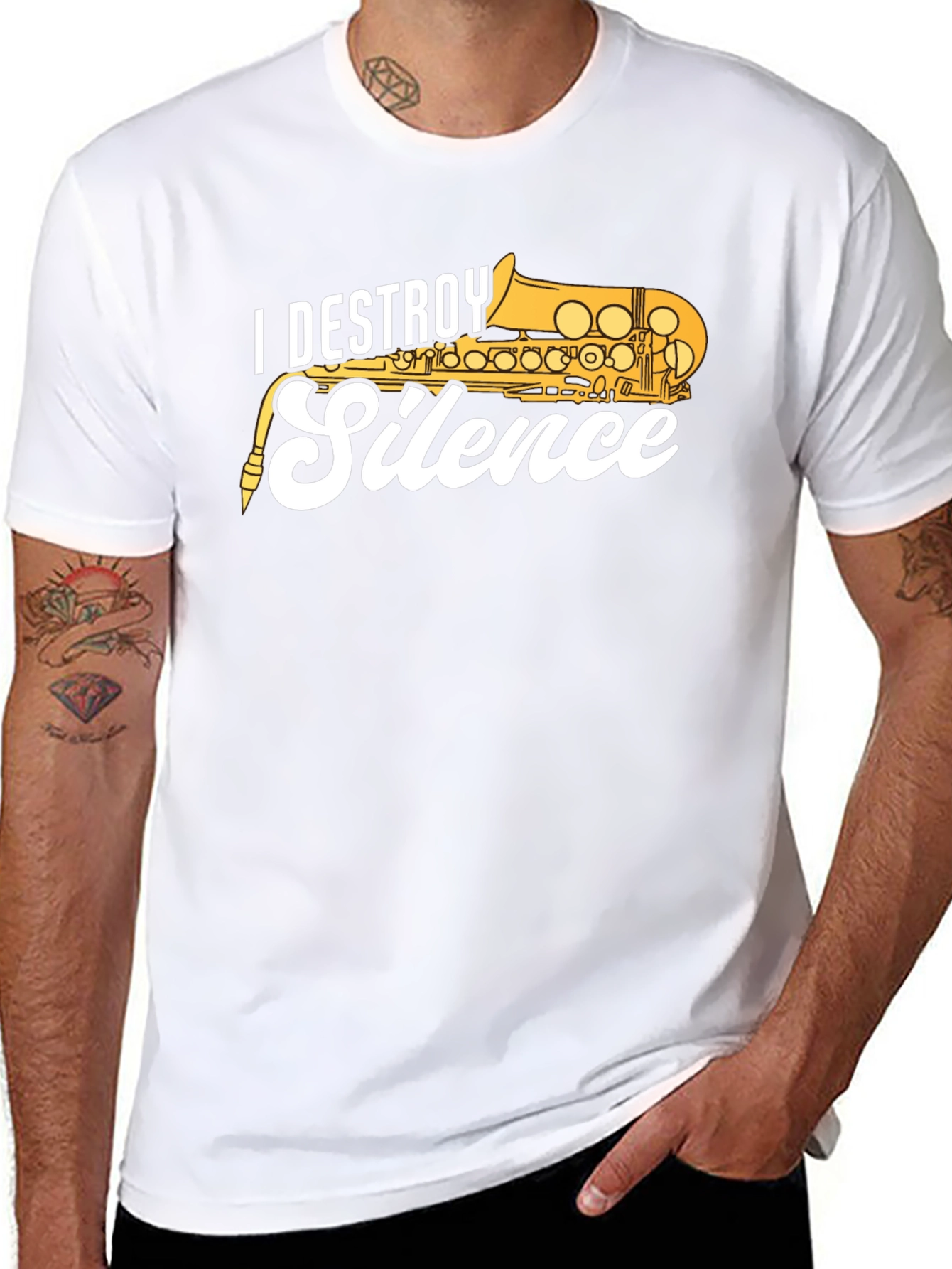 I Destroy Silence Saxophone T-Shirt