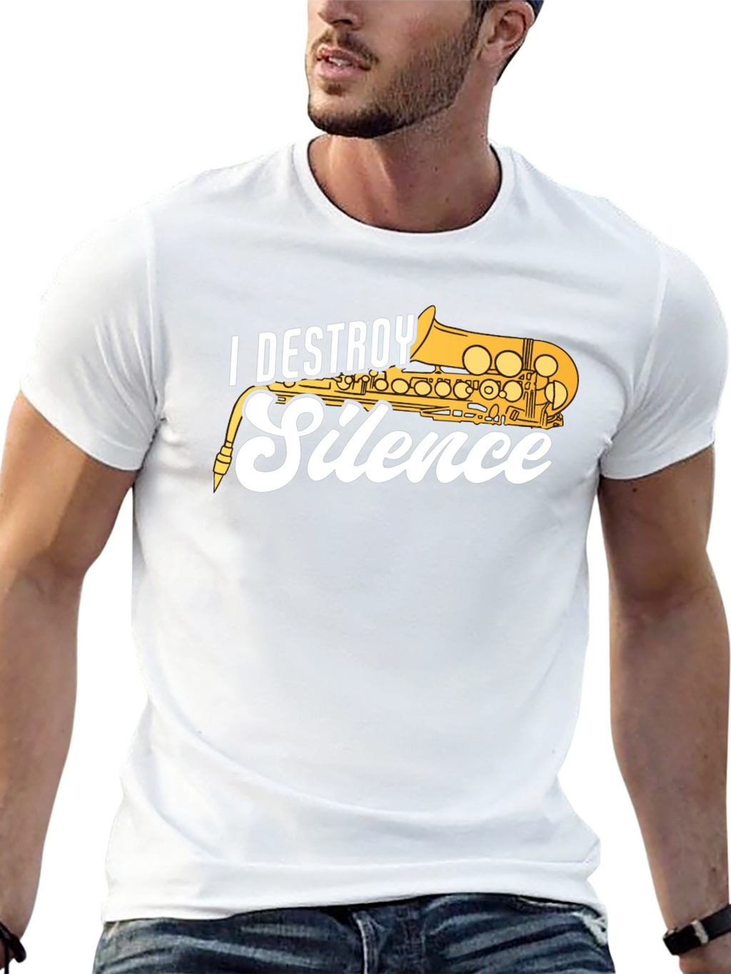 I Destroy Silence Saxophone T-Shirt