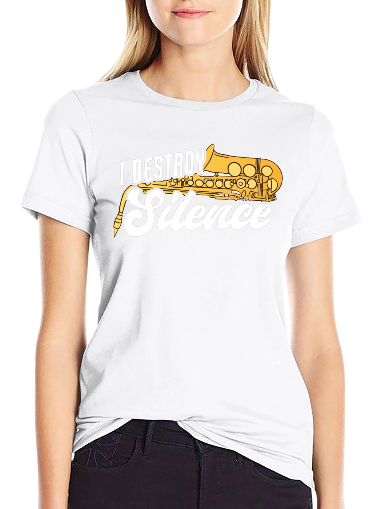 I Destroy Silence Saxophone T-Shirt