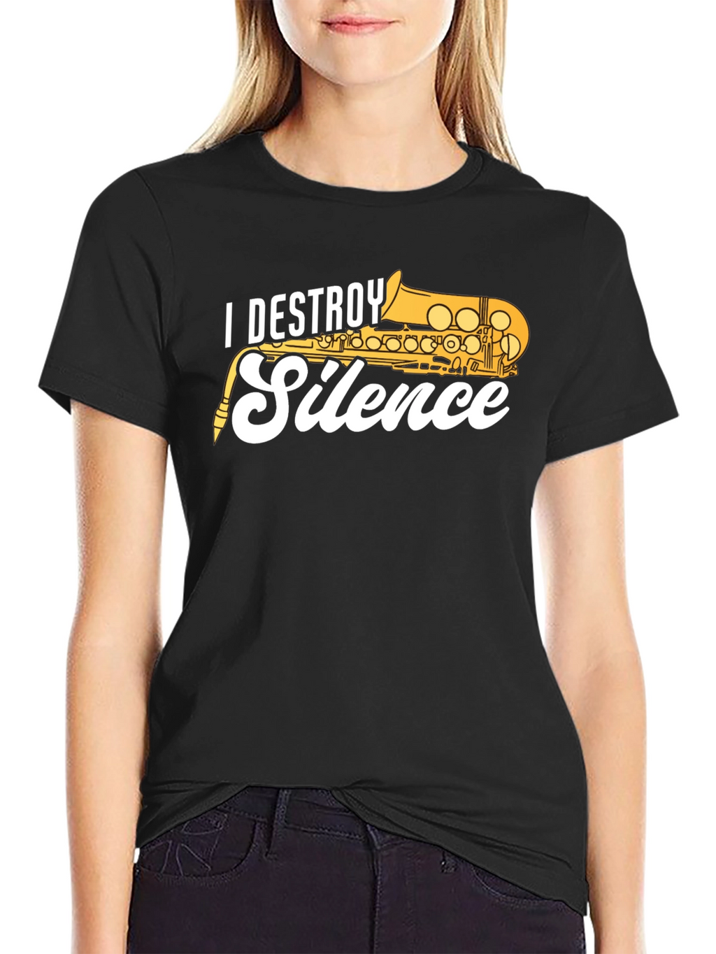 I Destroy Silence Saxophone T-Shirt