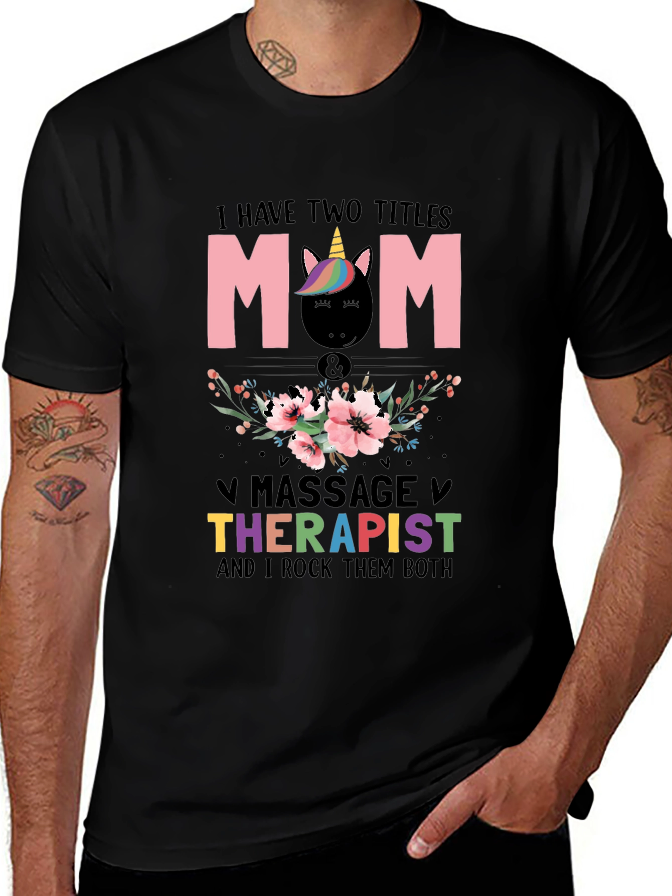 Mom Massage Therapist Unicorn T-Shirt