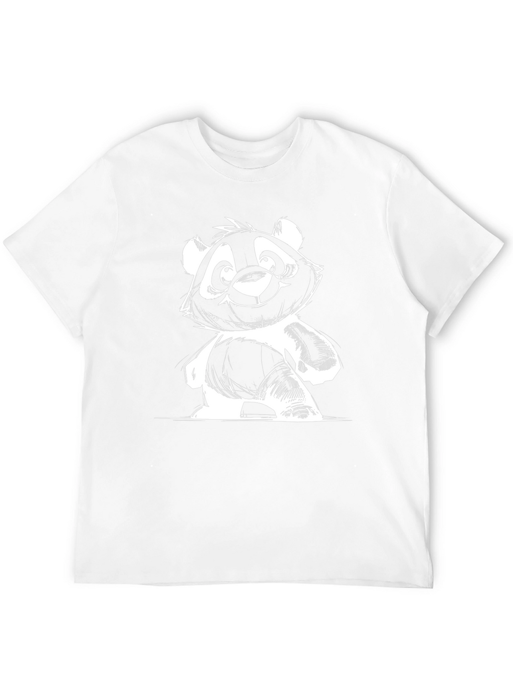 Cute Panda Graphic Tee - Black Cotton Blend Shirt
