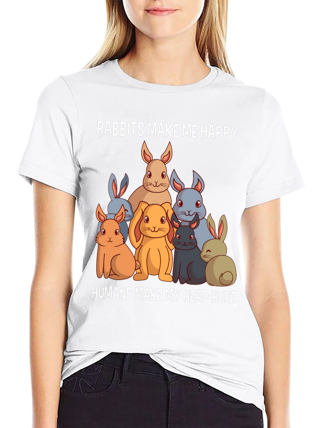 Rabbits Make Me Happy T-Shirt