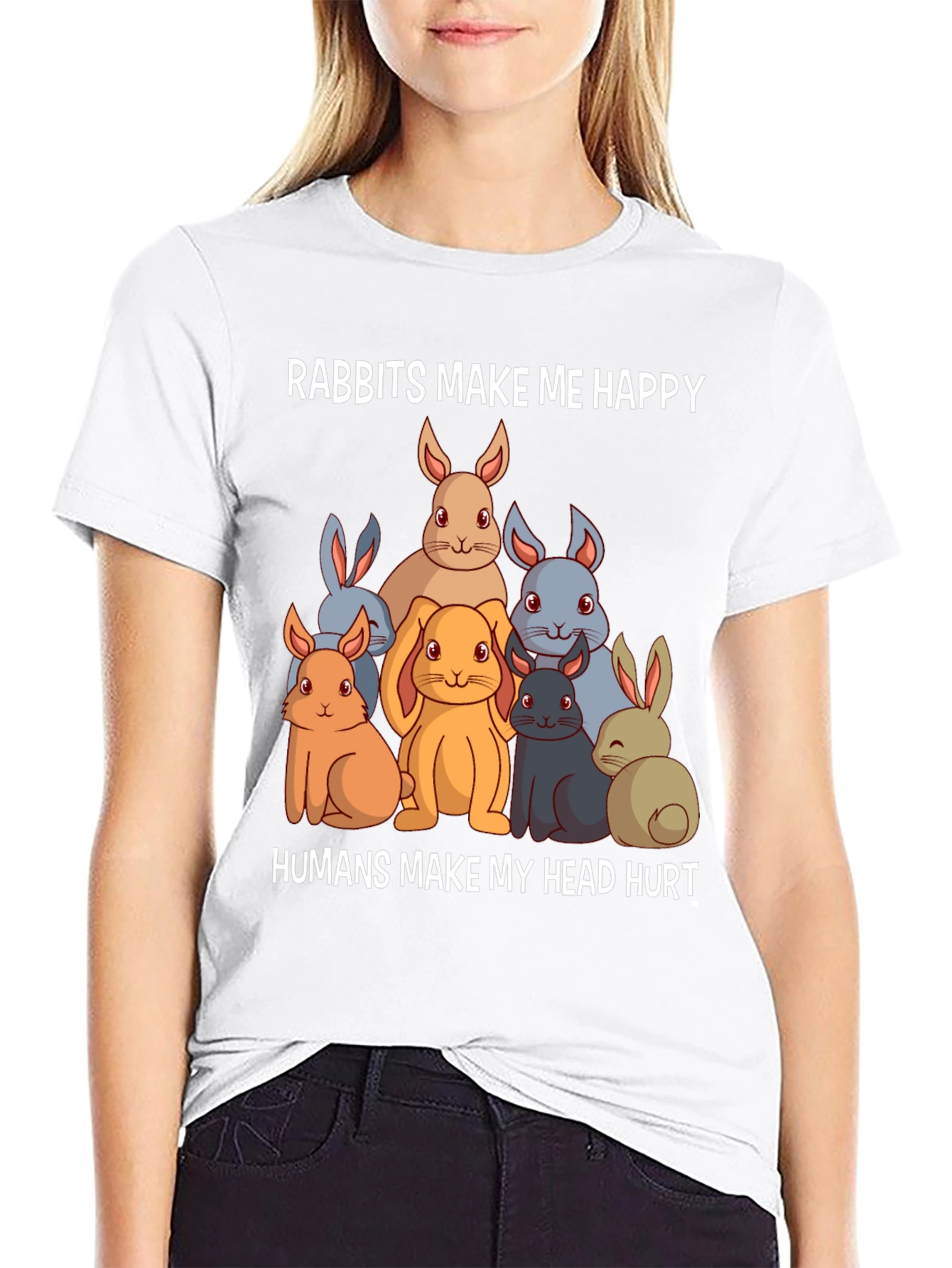 Rabbits Make Me Happy T-Shirt