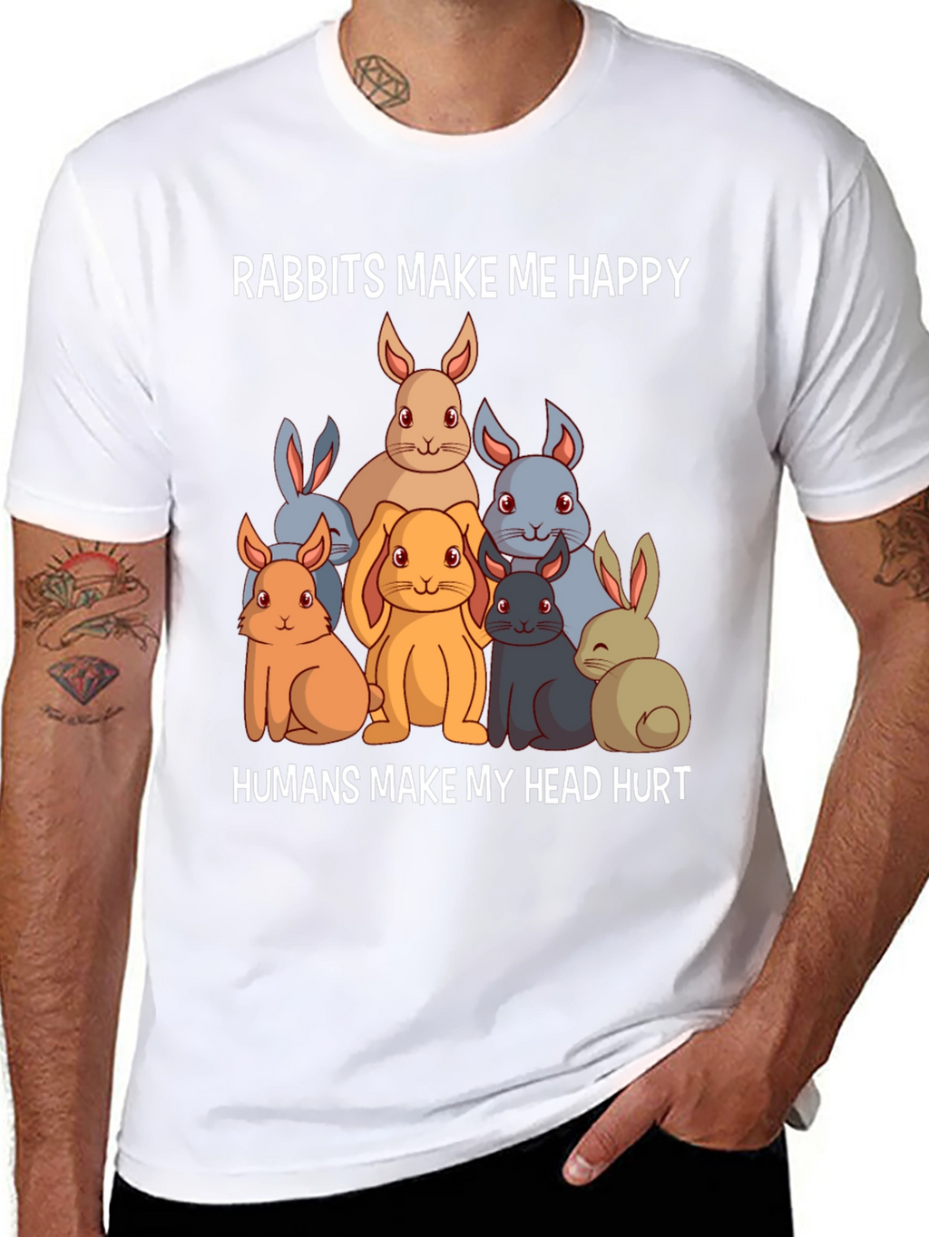 Rabbits Make Me Happy T-Shirt