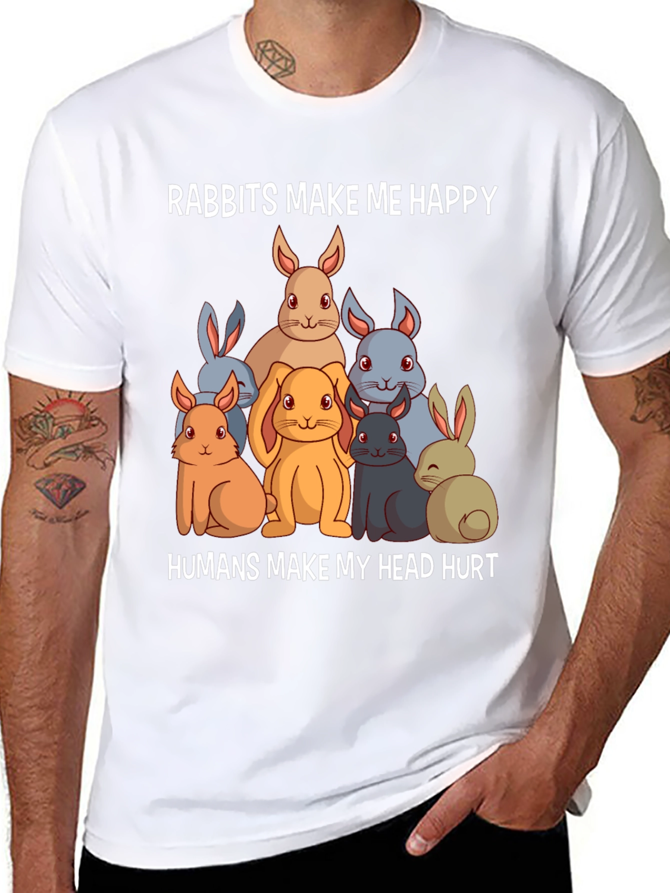 Rabbits Make Me Happy T-Shirt