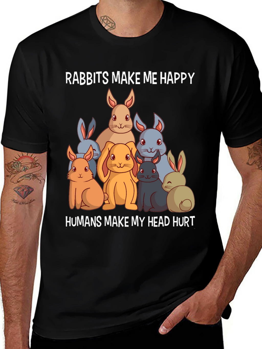 Rabbits Make Me Happy T-Shirt