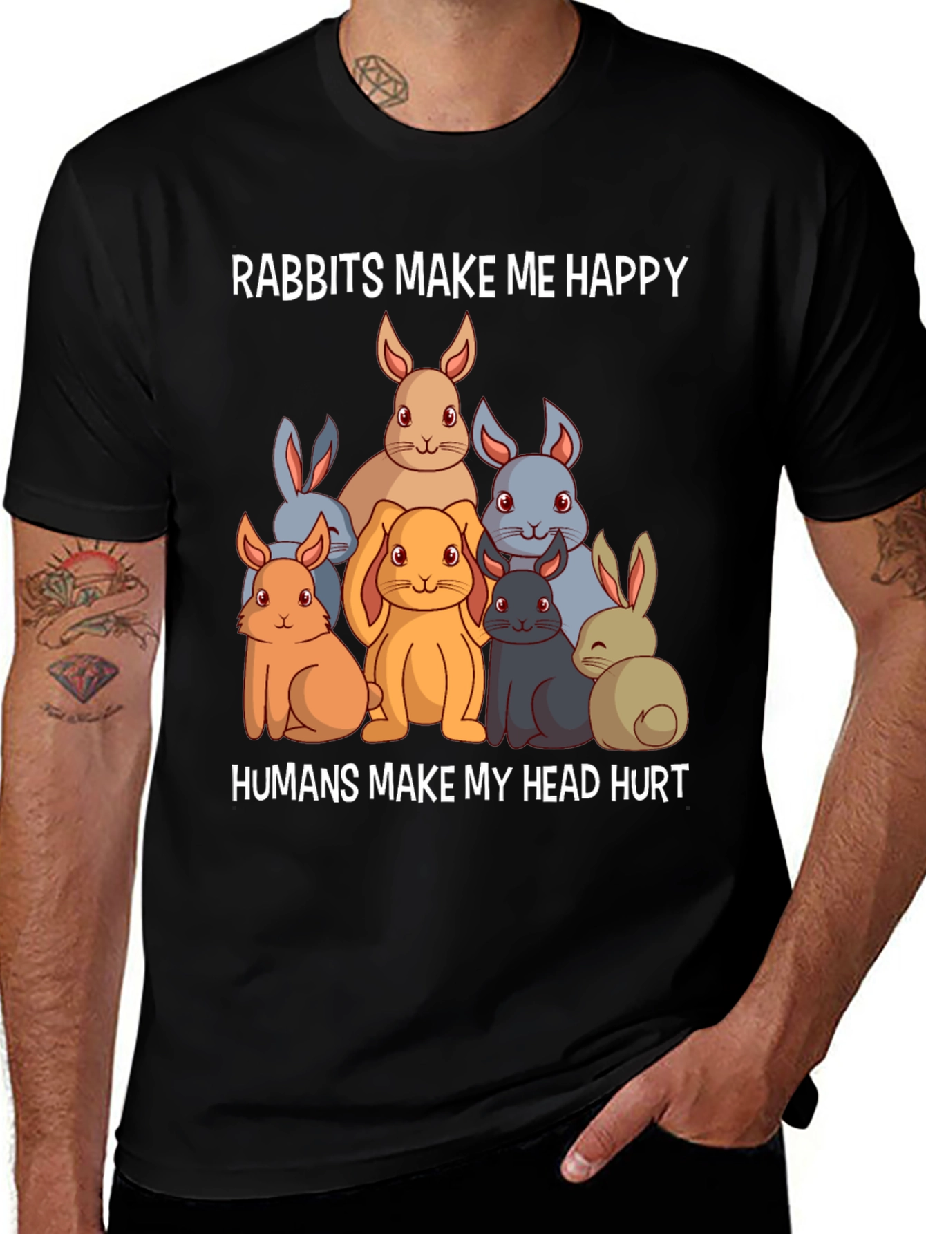 Rabbits Make Me Happy T-Shirt