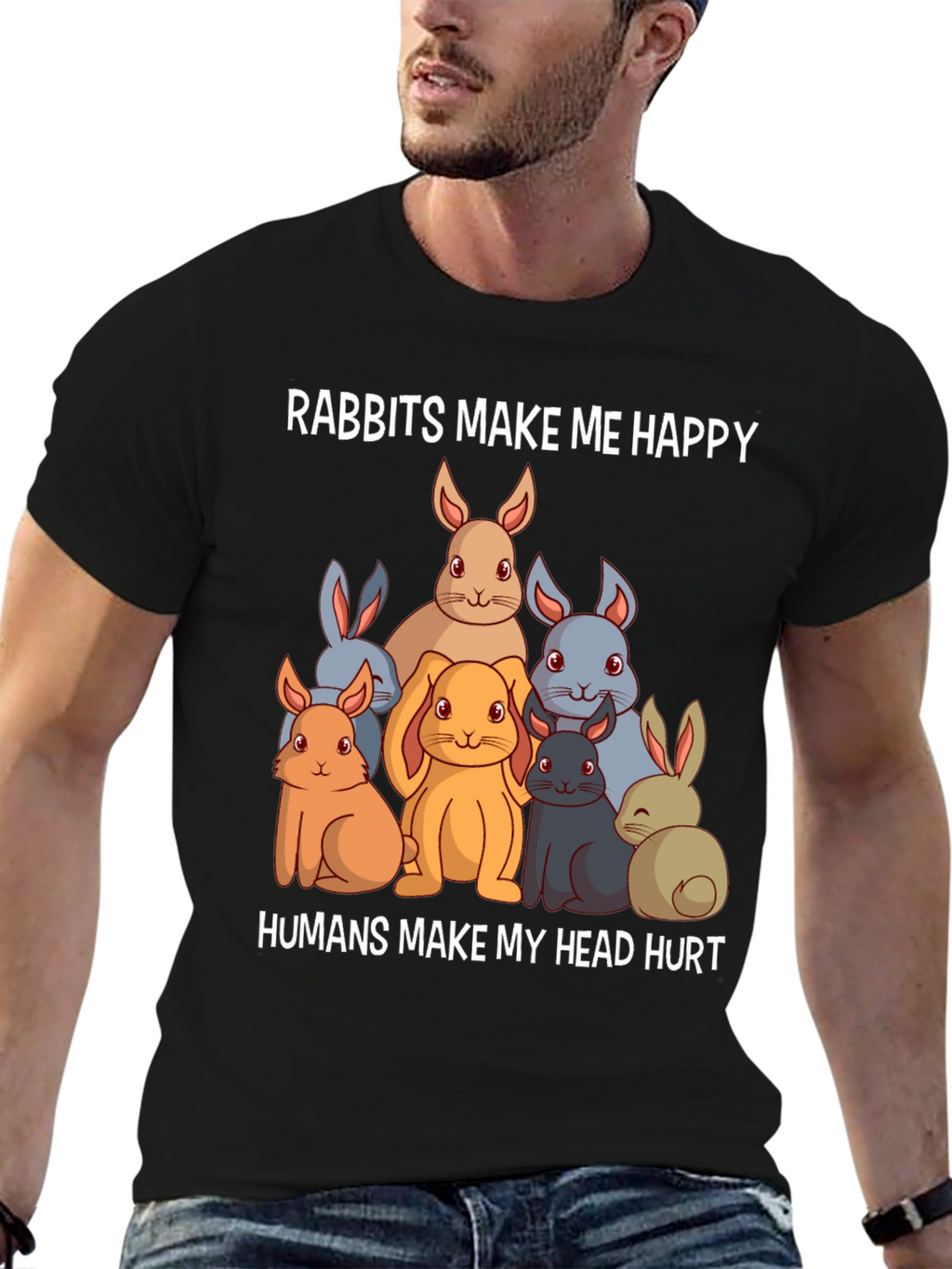 Rabbits Make Me Happy T-Shirt