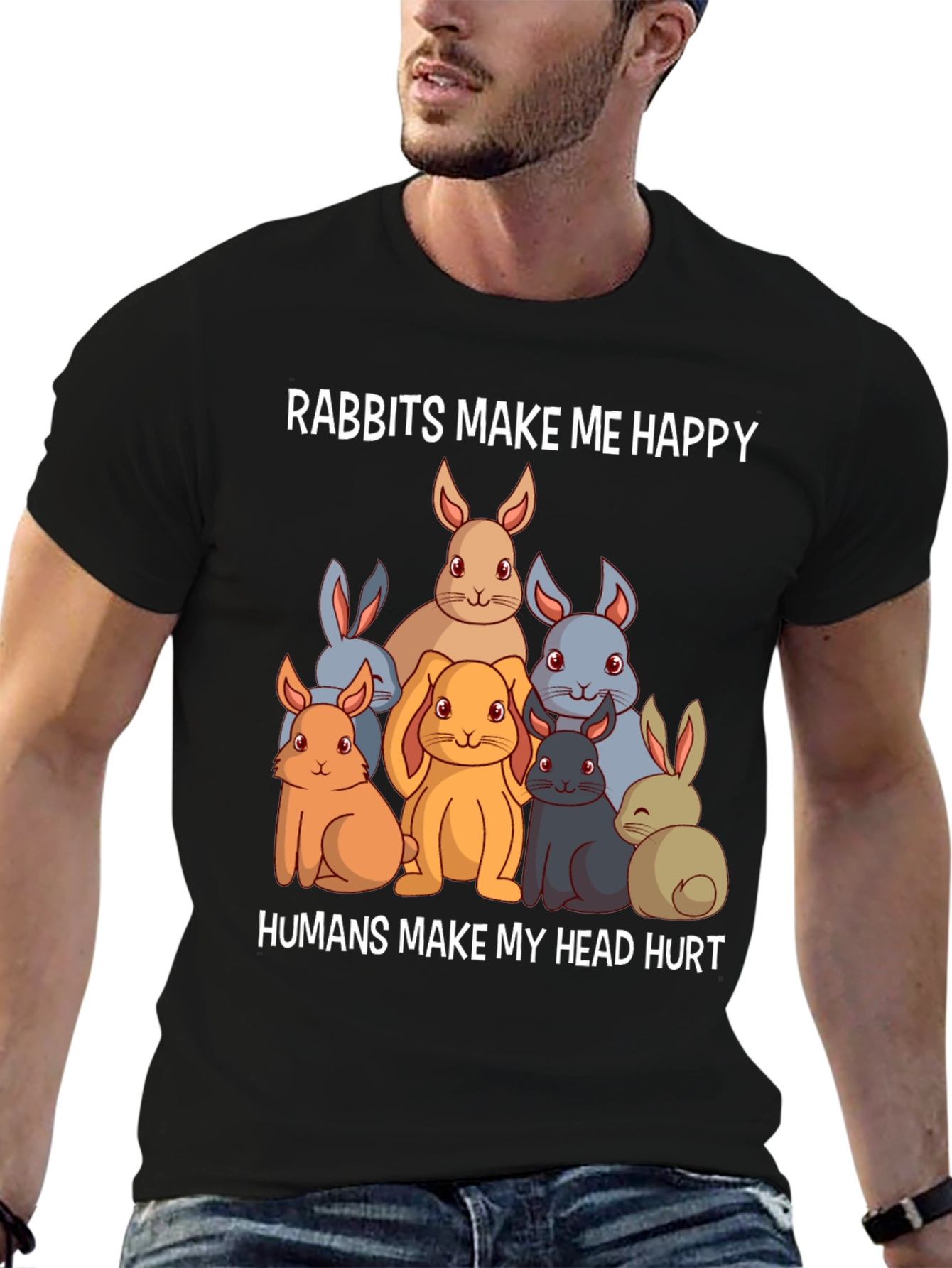 Rabbits Make Me Happy T-Shirt