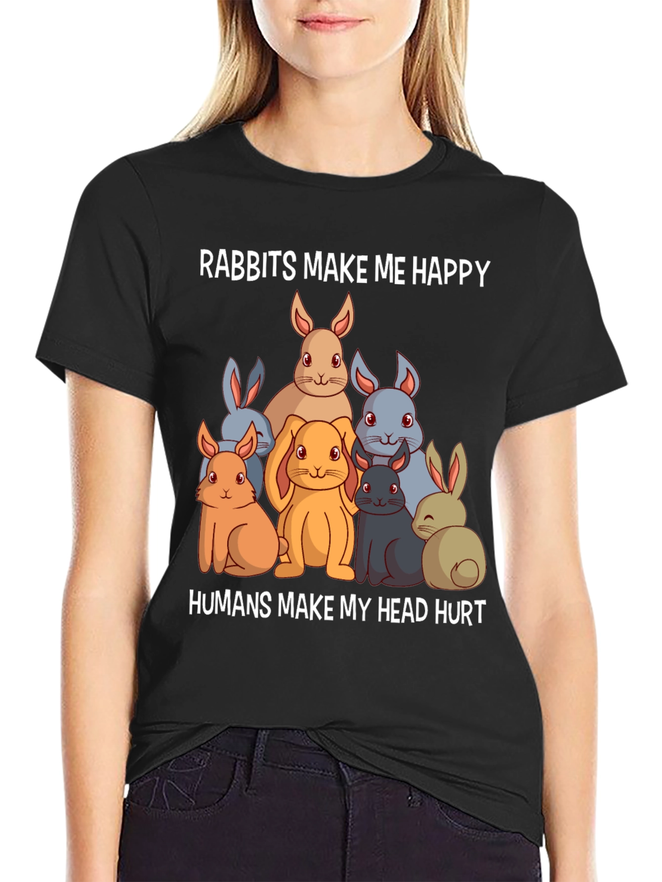 Rabbits Make Me Happy T-Shirt