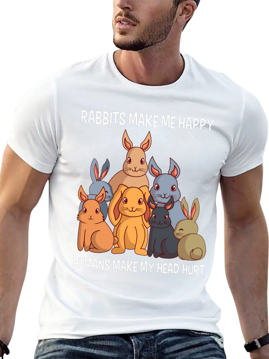 Rabbits Make Me Happy T-Shirt