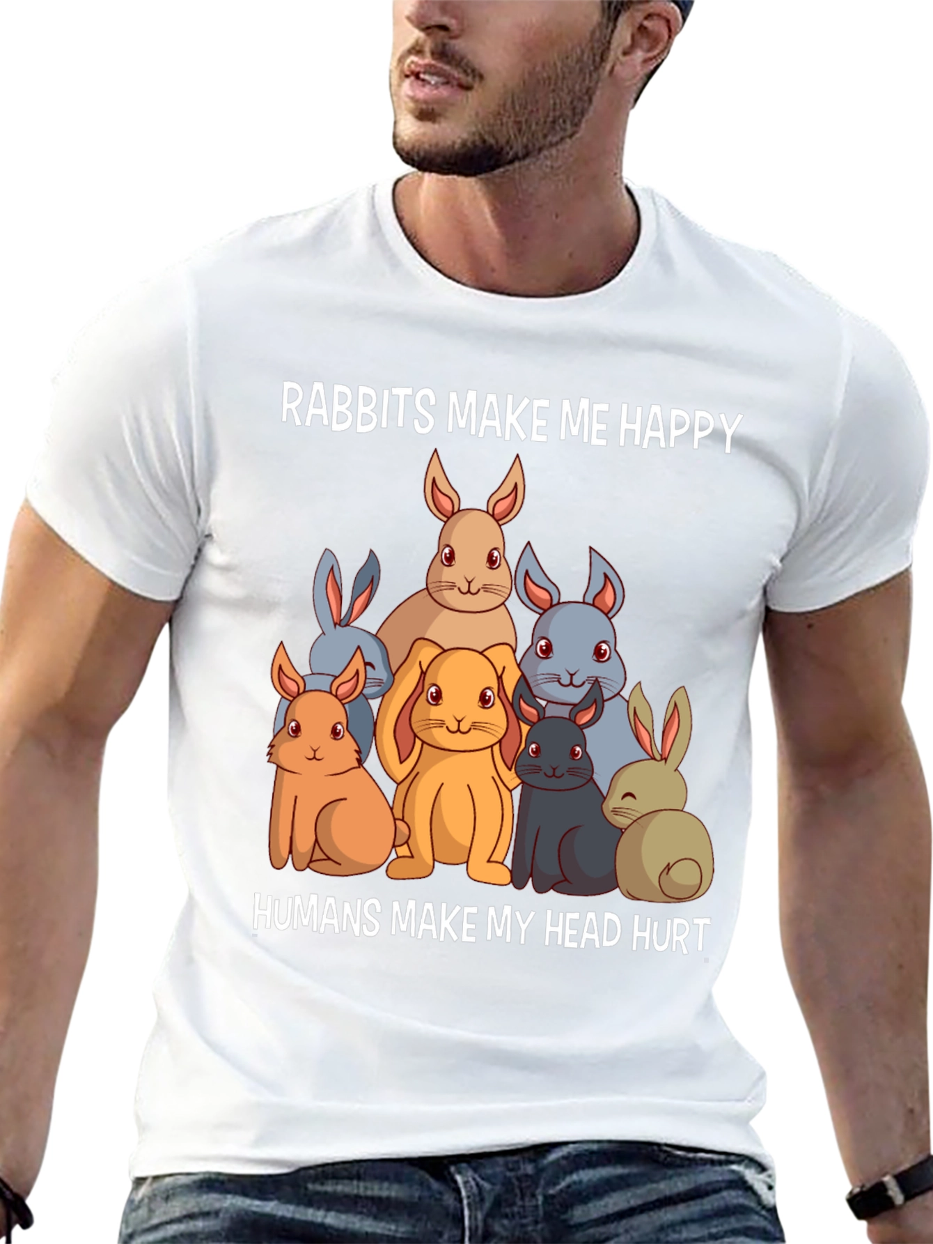 Rabbits Make Me Happy T-Shirt