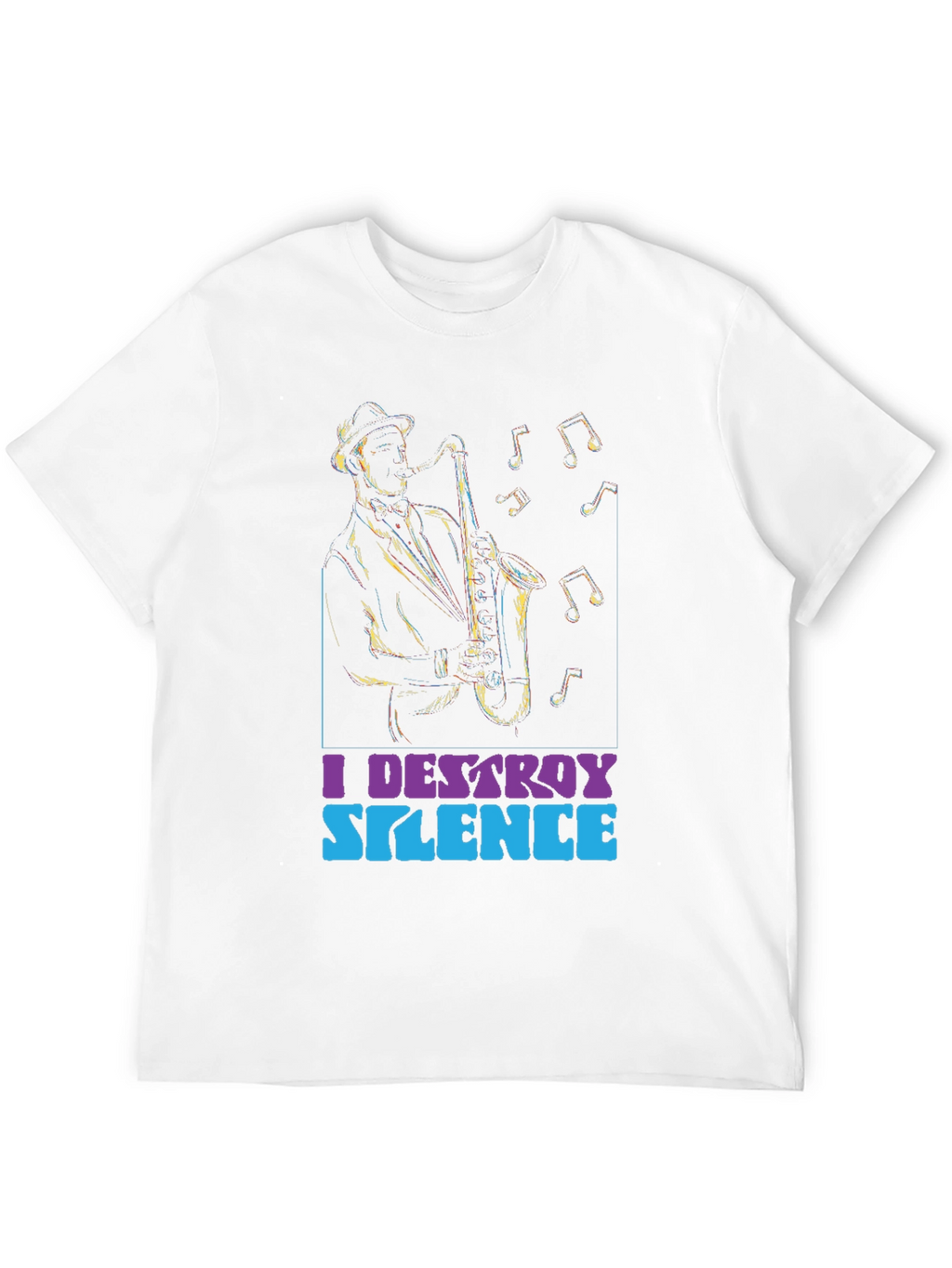 I Destroy Silence Saxophone Graphic Tee
