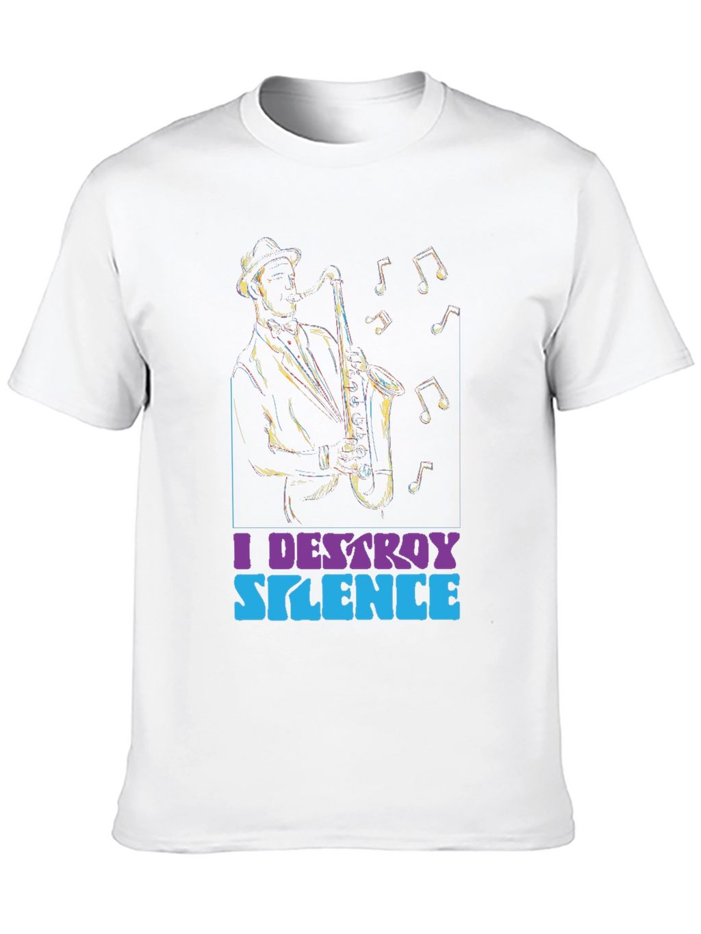 I Destroy Silence Saxophone Graphic Tee