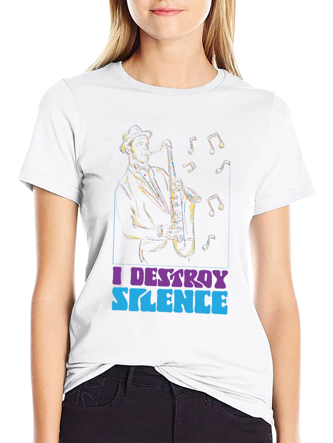 I Destroy Silence Saxophone Graphic Tee
