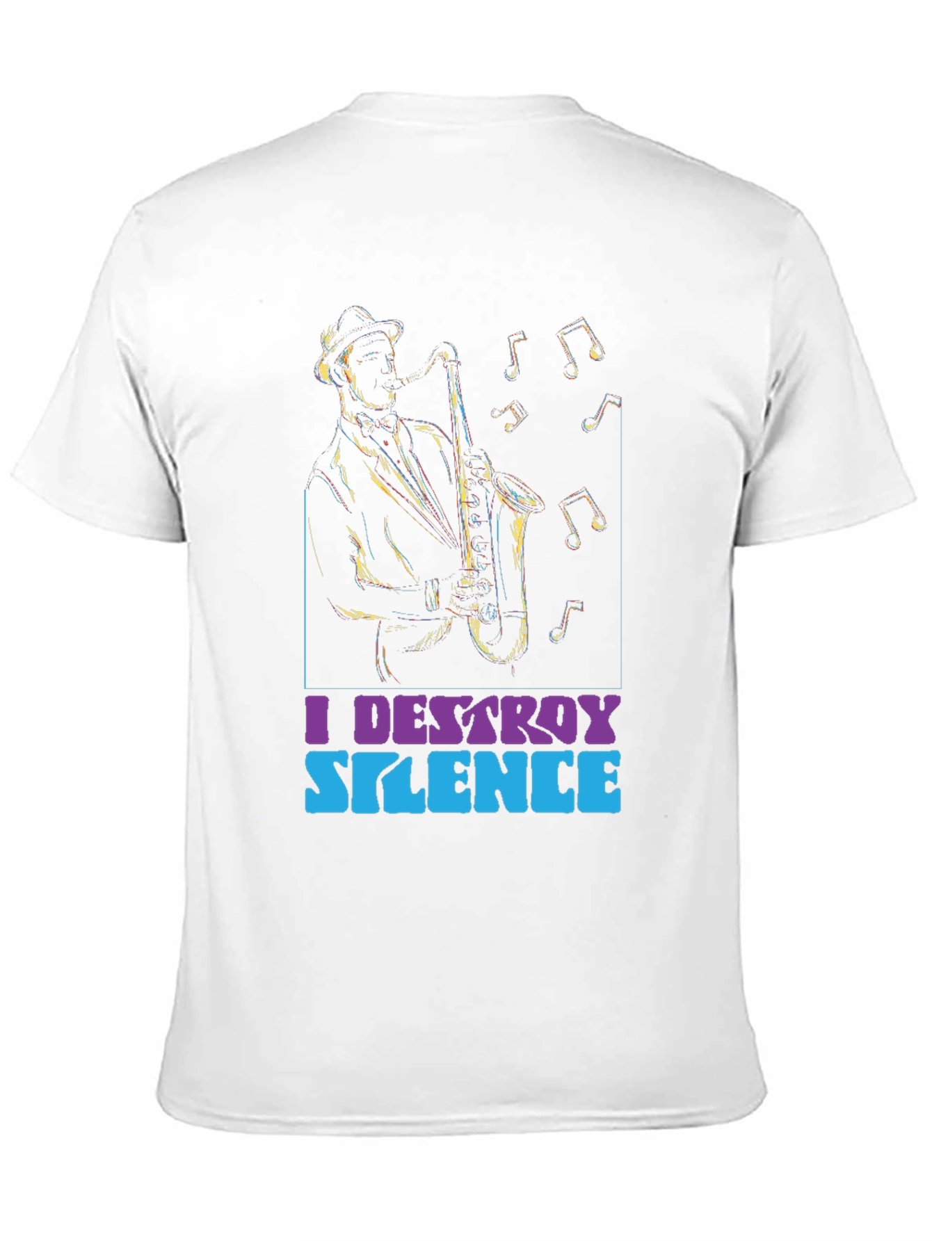 I Destroy Silence Saxophone Graphic Tee